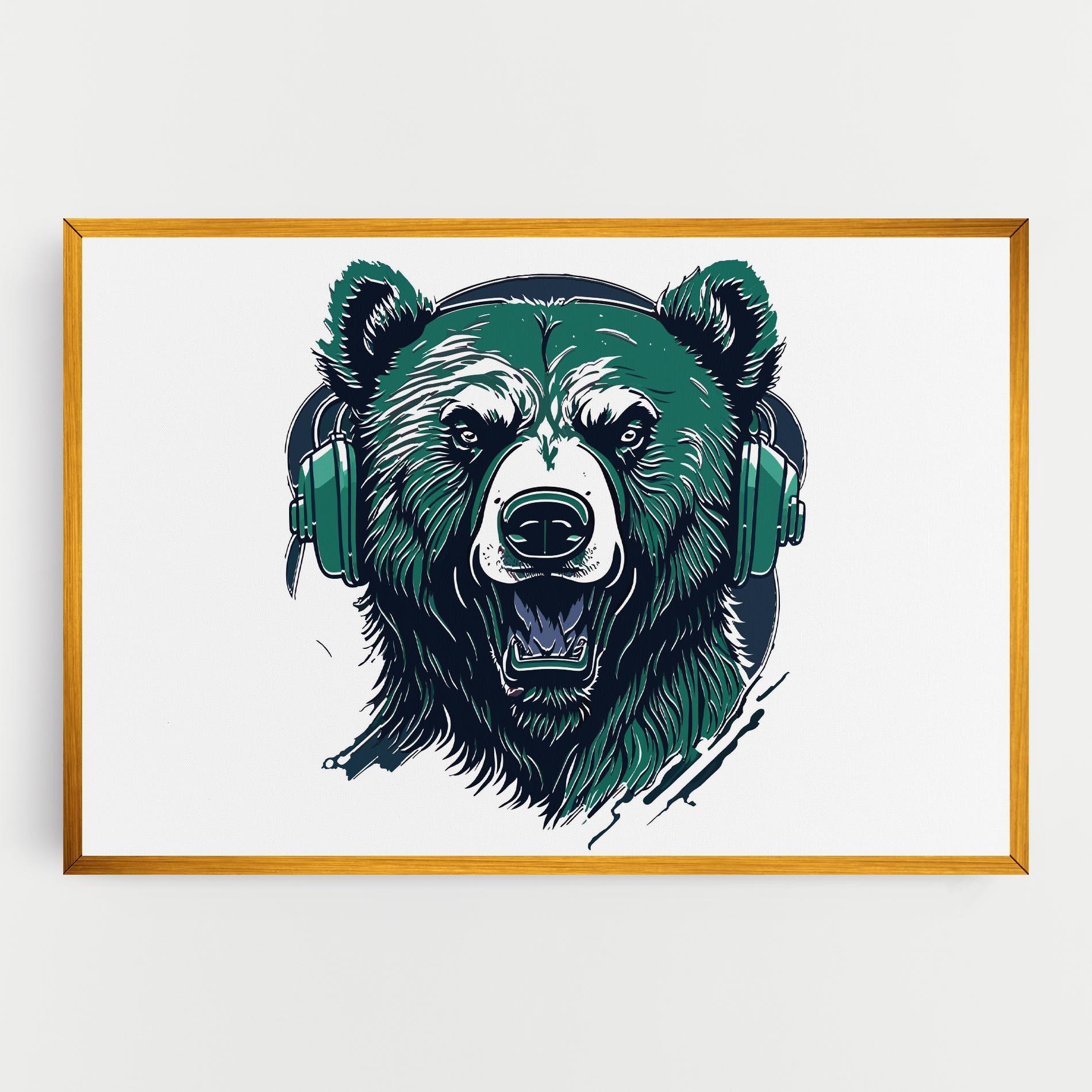 Leinwandbild Green Music Bear mockup 0