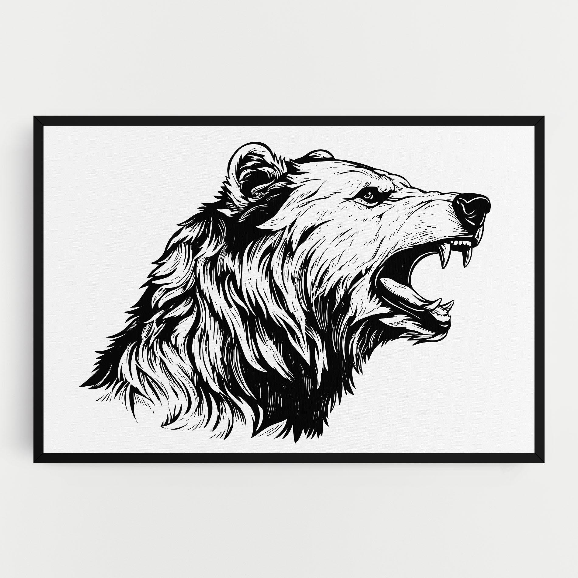 Leinwandbild Angry Bear mockup 0