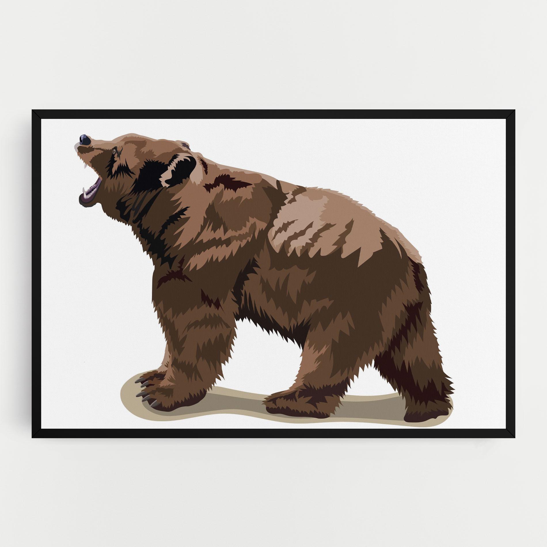 Leinwandbild Angry Walking Bear mockup 0