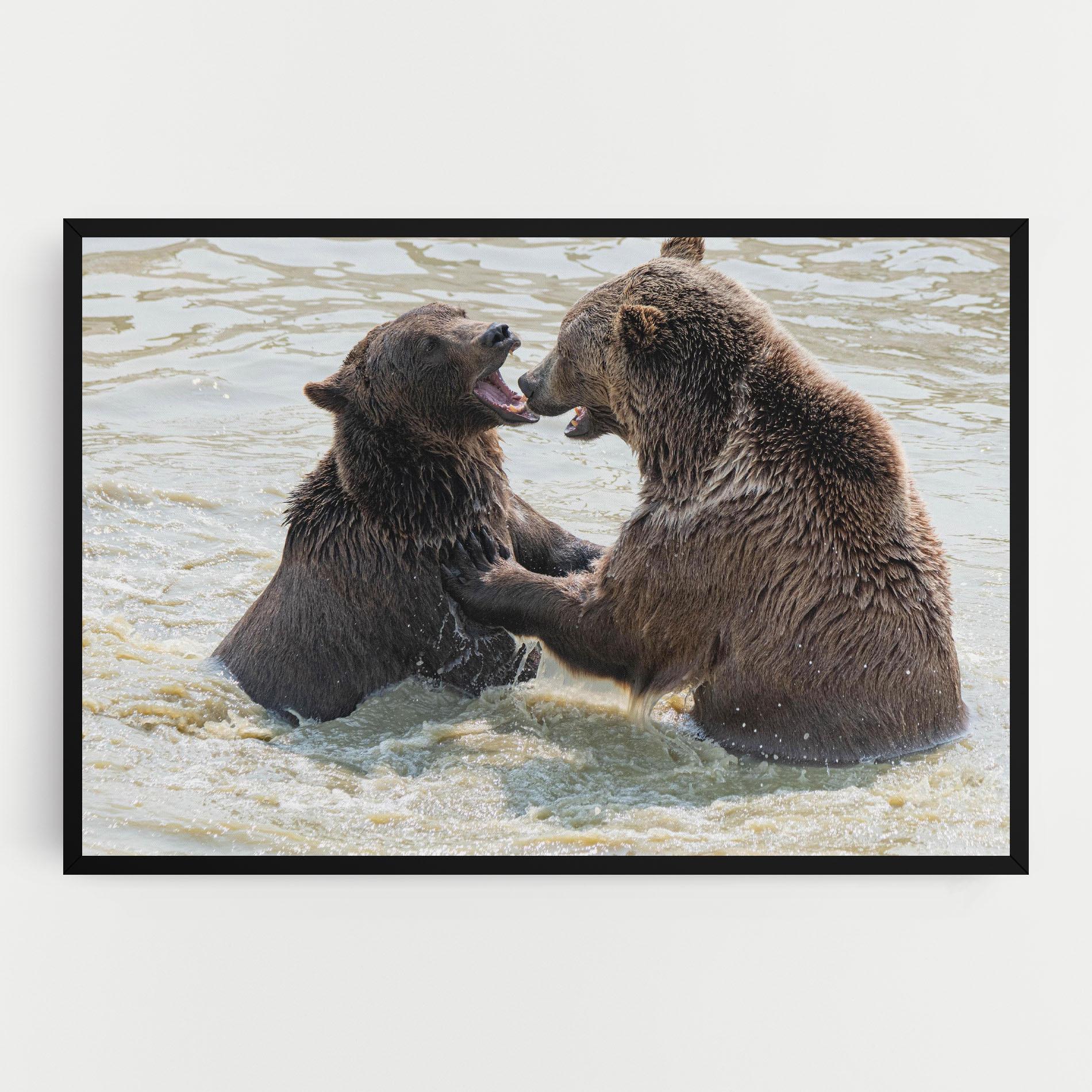 Leinwandbild Bears Fighting mockup 0