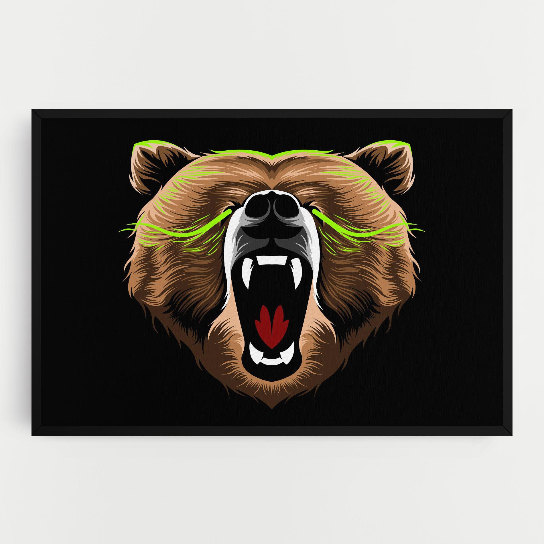 Leinwandbild Green Line Bear mockup 0