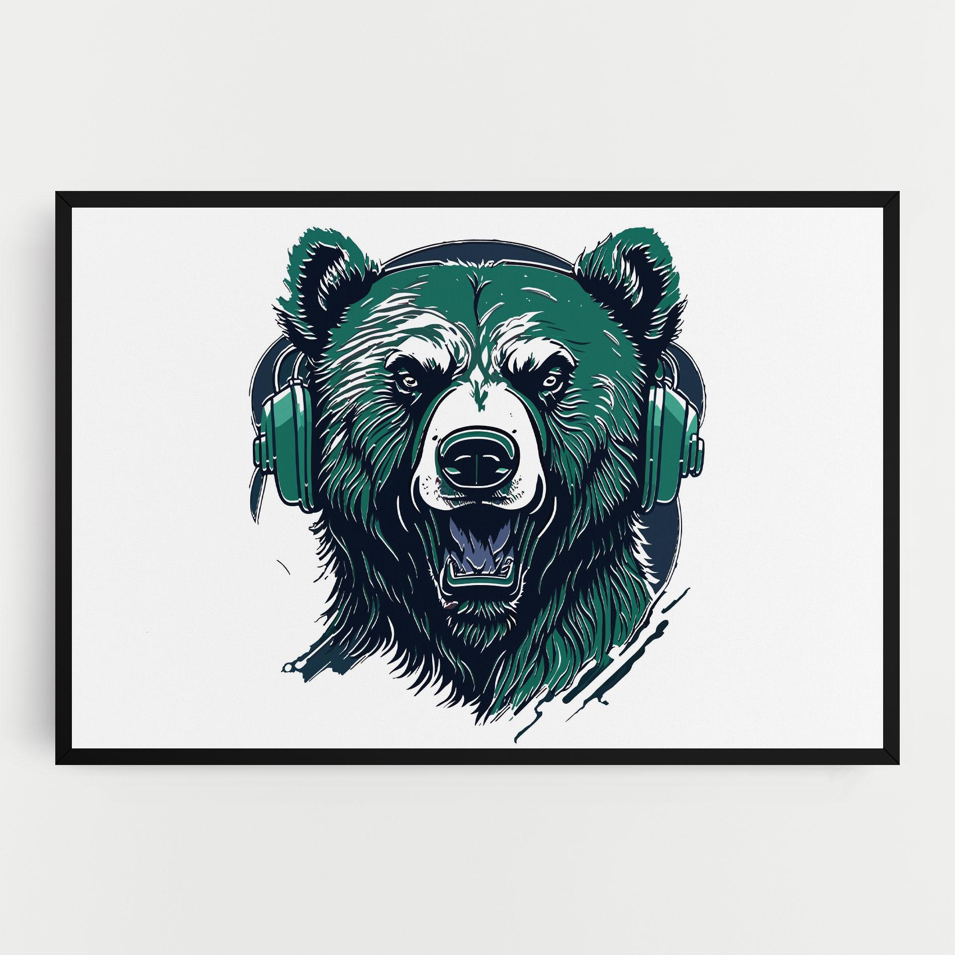 Leinwandbild Green Music Bear mockup 0