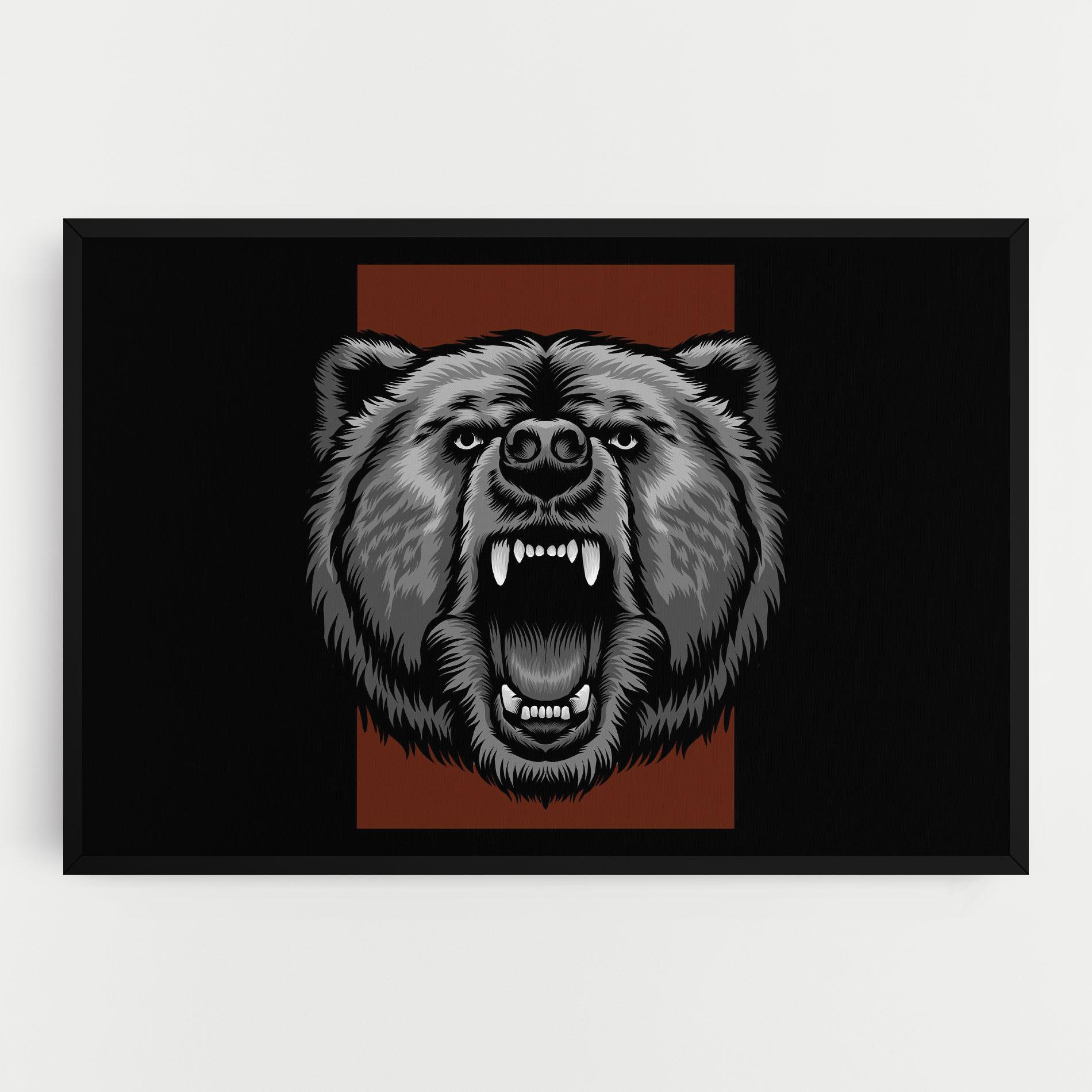 Leinwandbild Grey Bear Head mockup 0