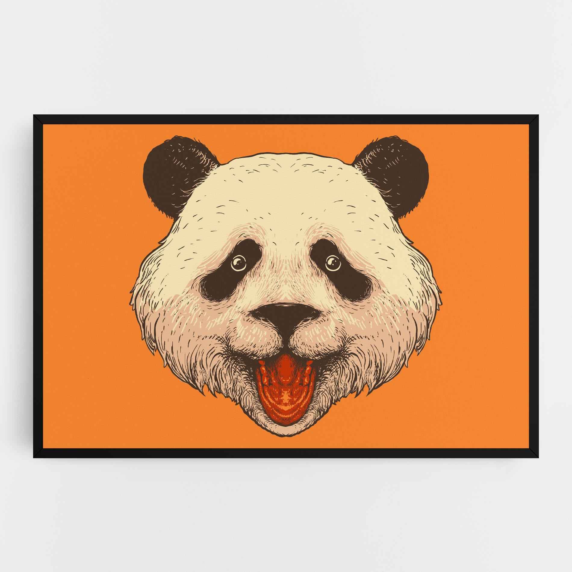 Leinwandbild Panda On Orange mockup 0