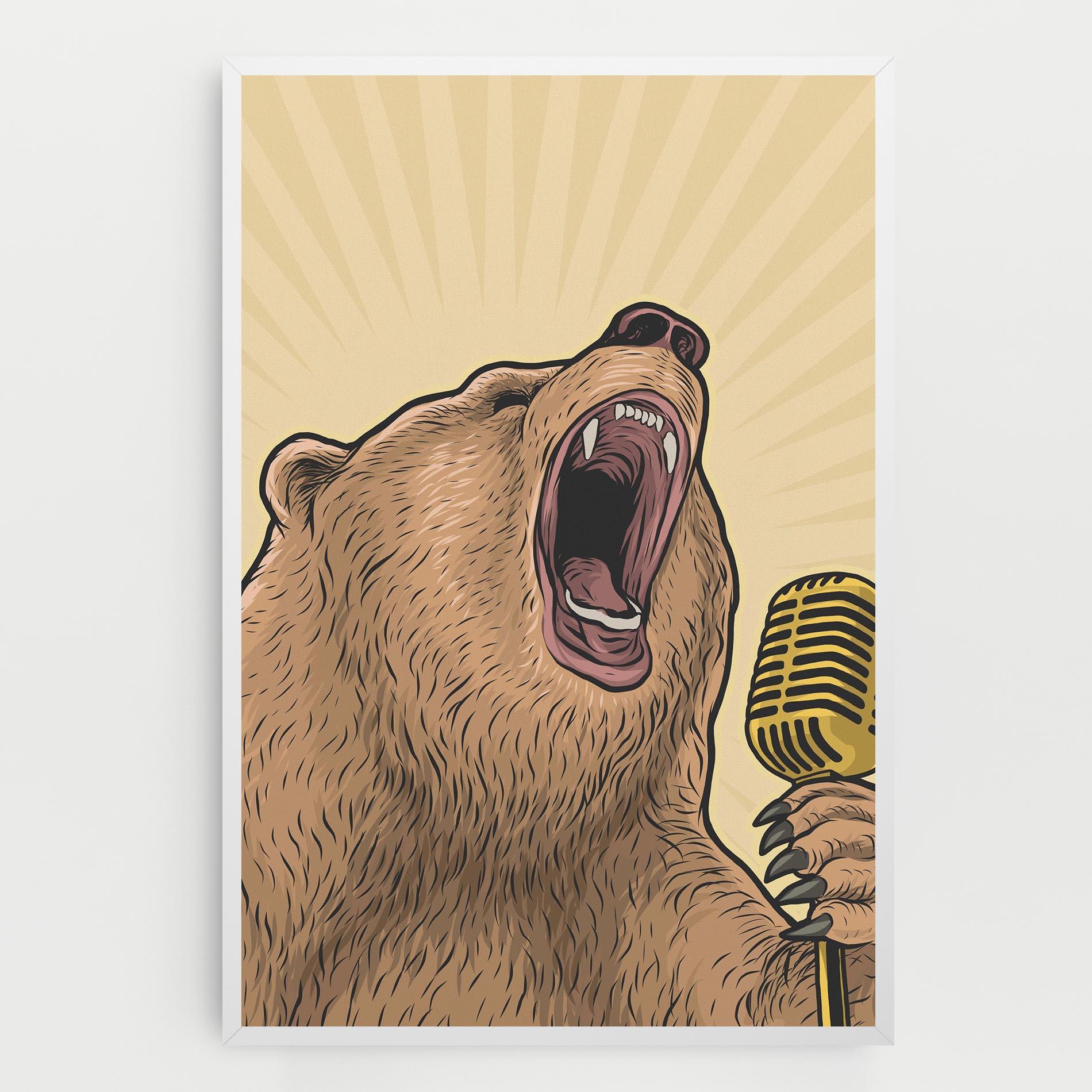 Leinwandbild Bear Singing mockup 0