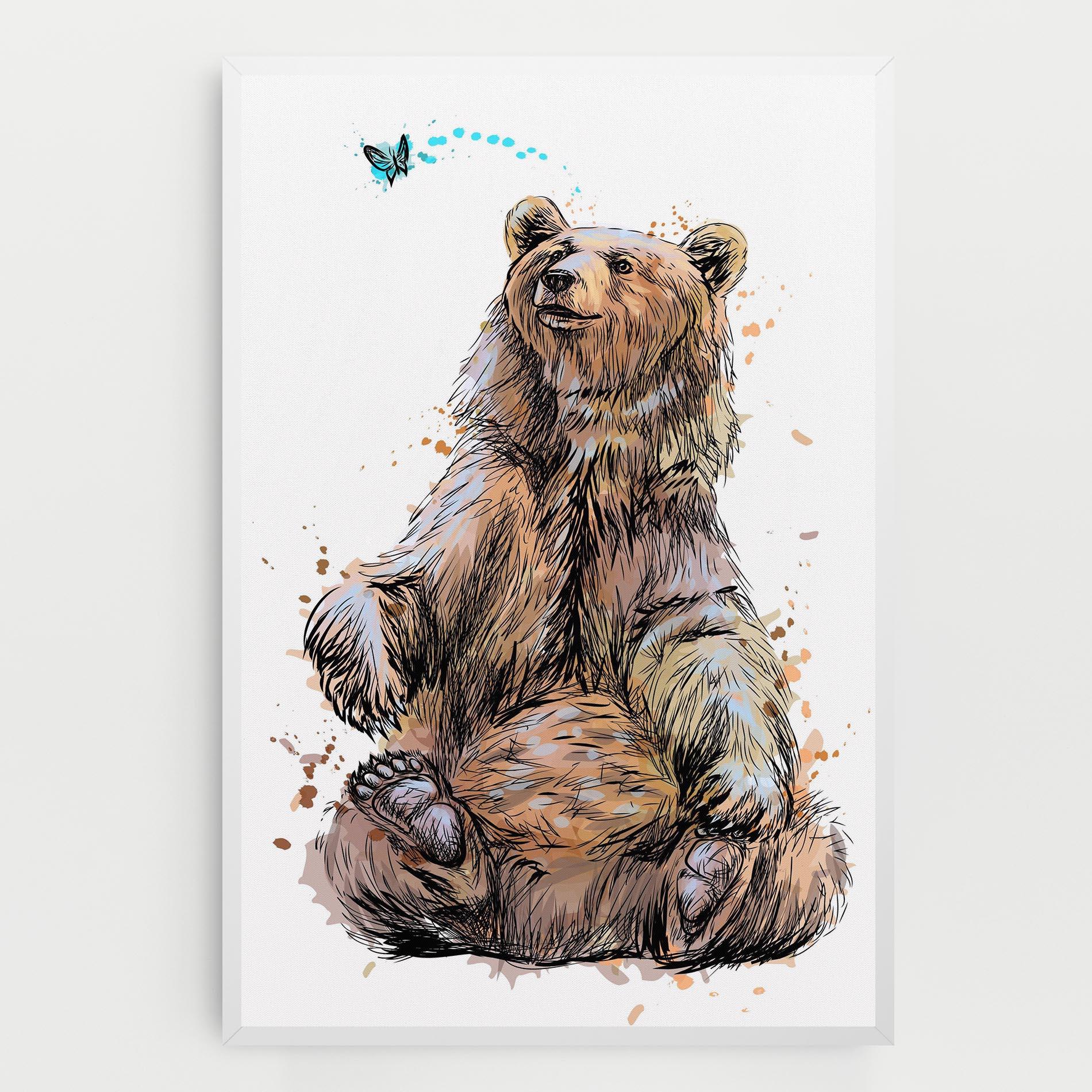Leinwandbild Butterfly Bear mockup 0