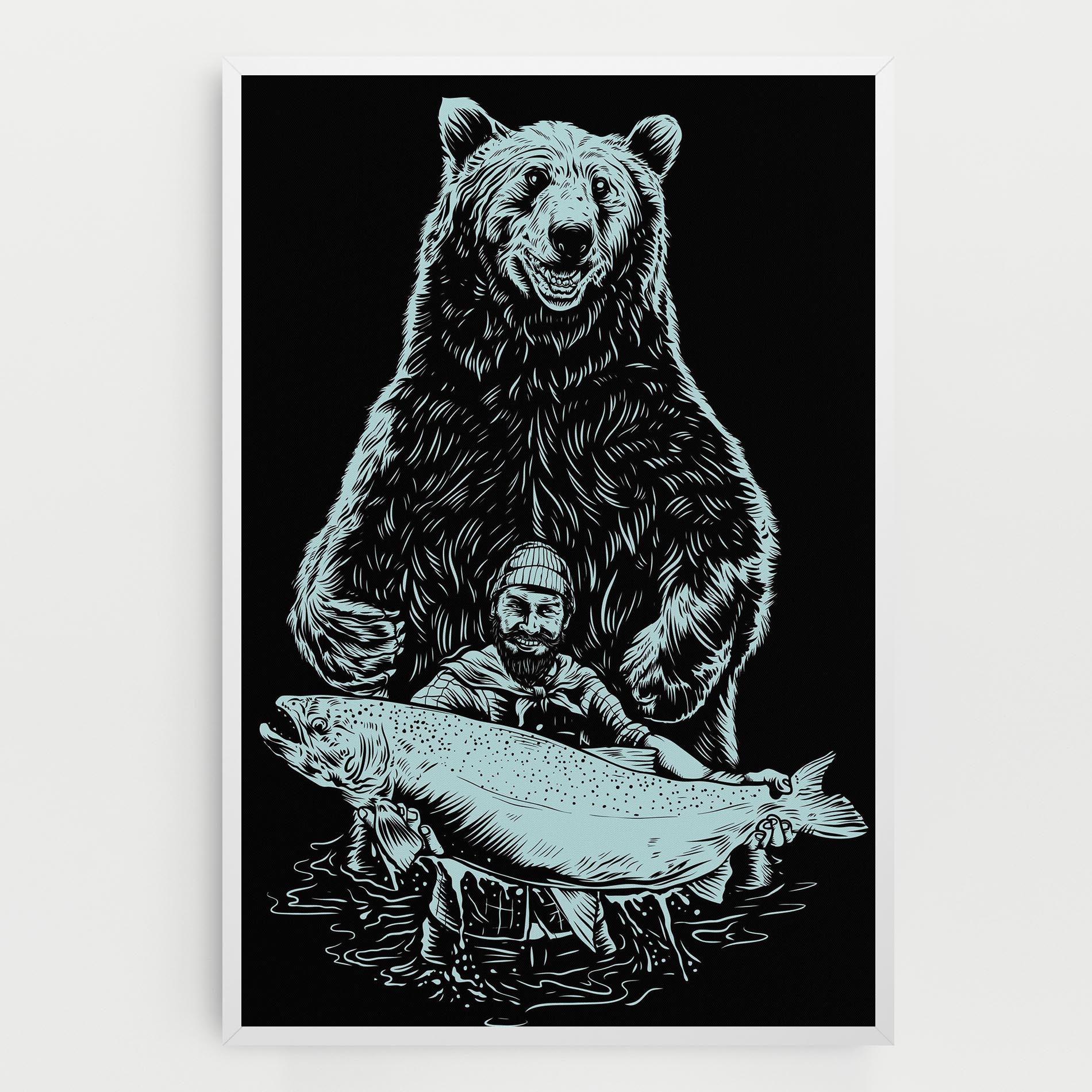 Leinwandbild Fishing Bear mockup 0