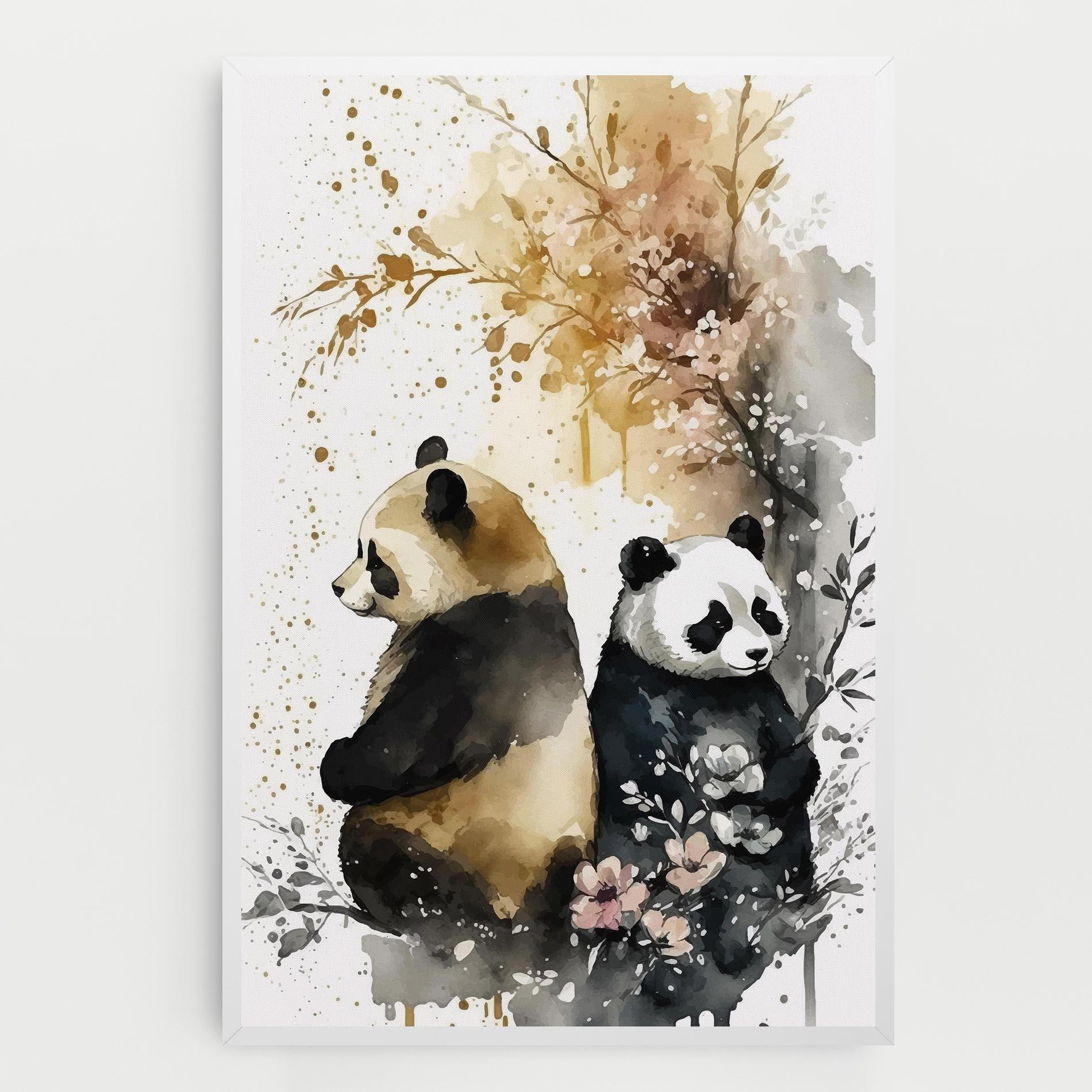 Leinwandbild Gold Panda Art mockup 0