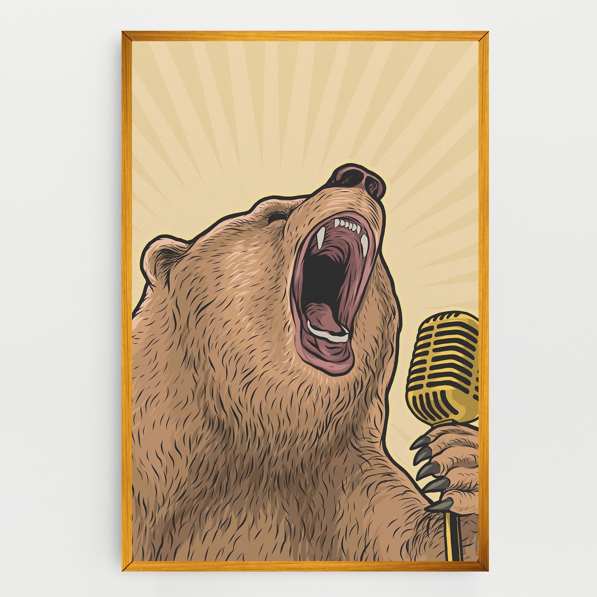 Leinwandbild Bear Singing mockup 0