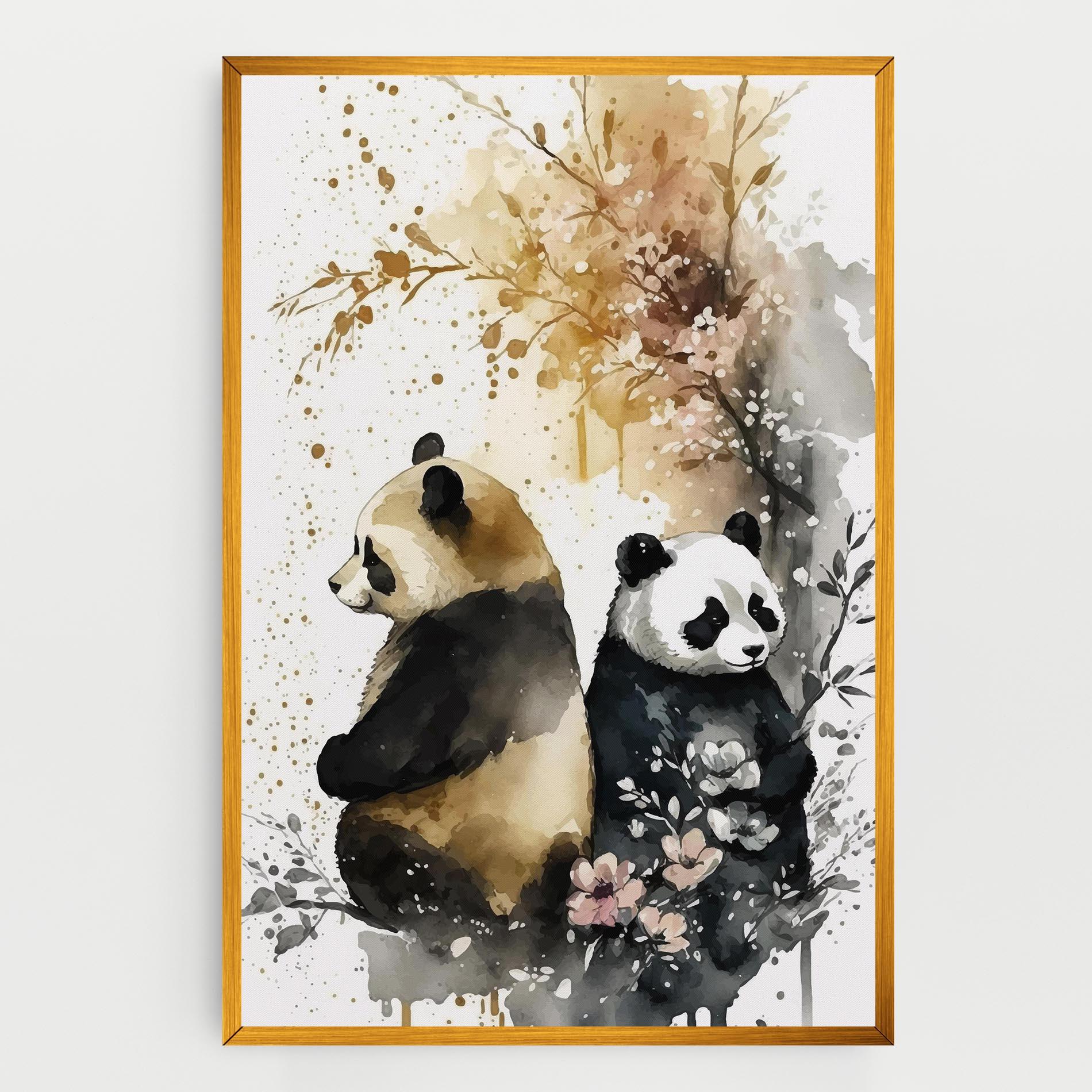 Leinwandbild Gold Panda Art mockup 0