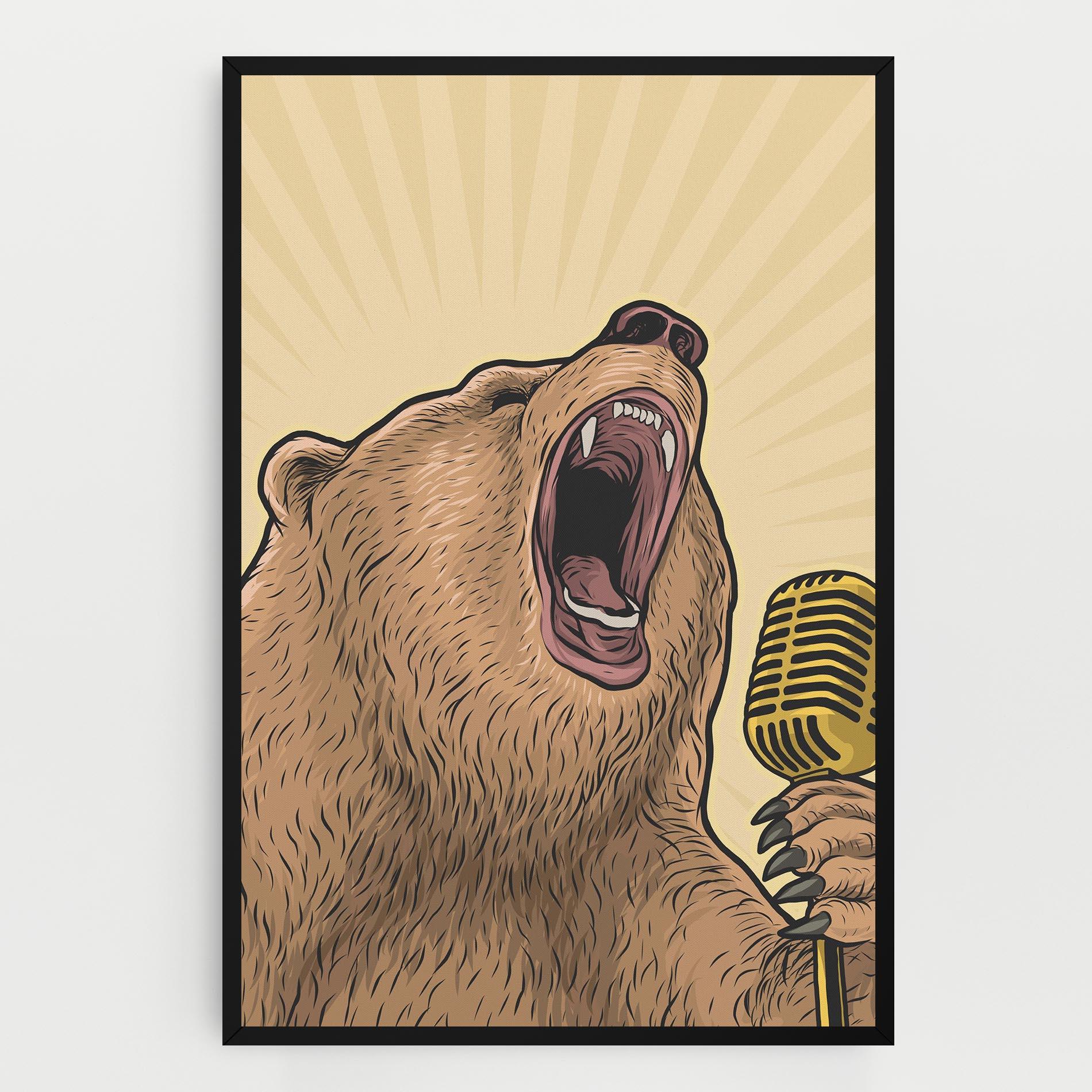 Leinwandbild Bear Singing mockup 0