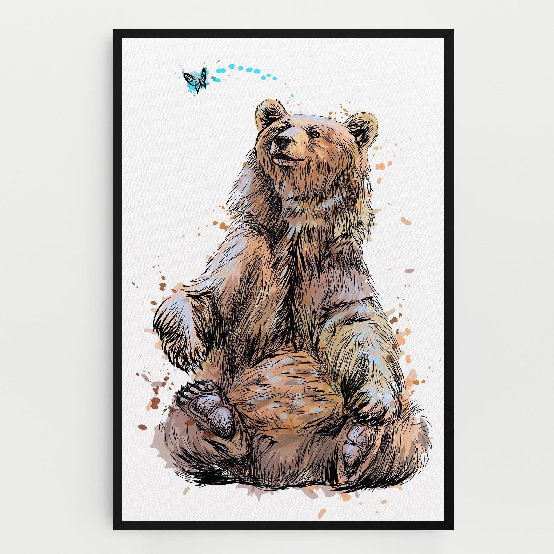 Leinwandbild Butterfly Bear mockup 0