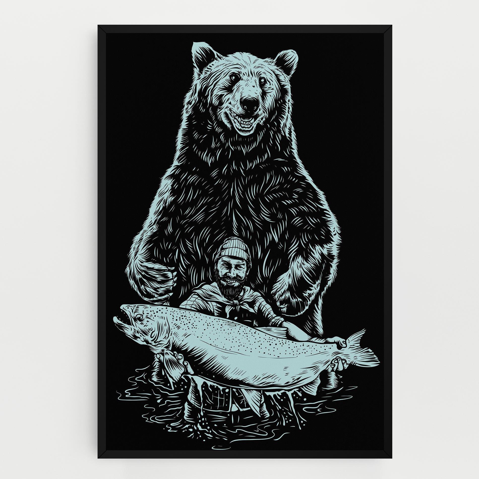 Leinwandbild Fishing Bear mockup 0