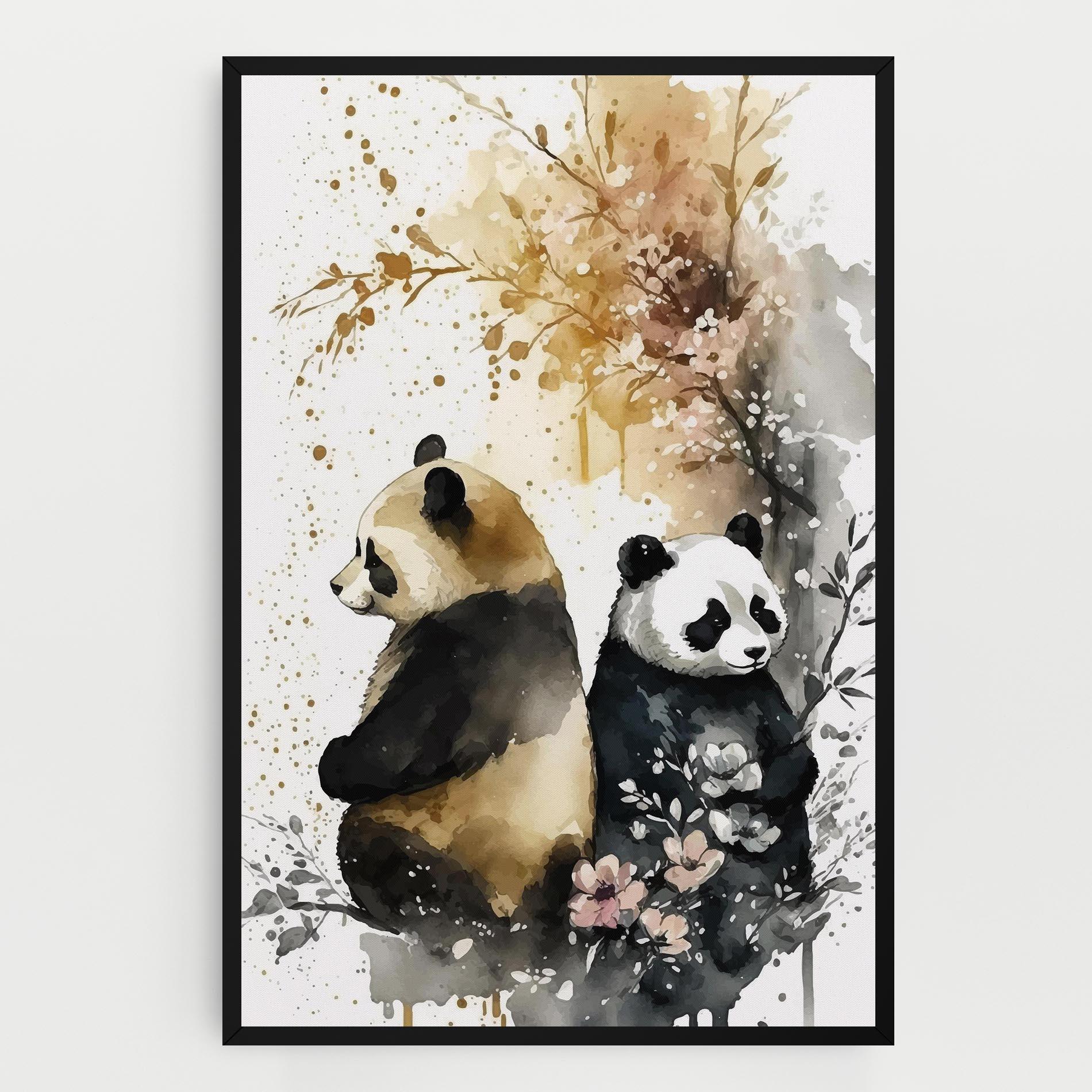 Leinwandbild Gold Panda Art mockup 0