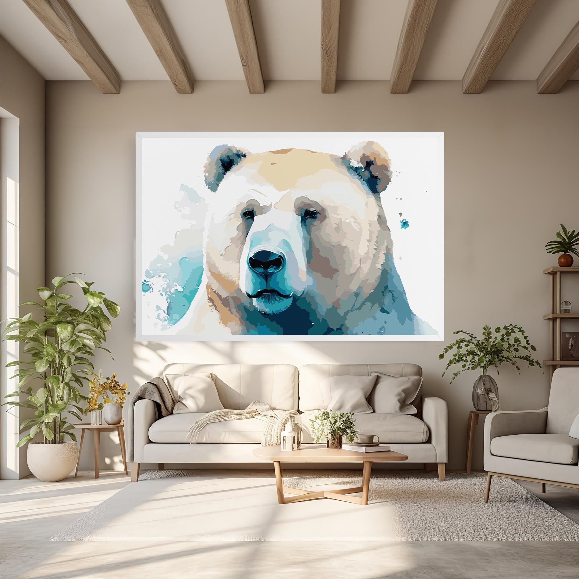 Leinwandbild Big Watercolor Bear mockup 6