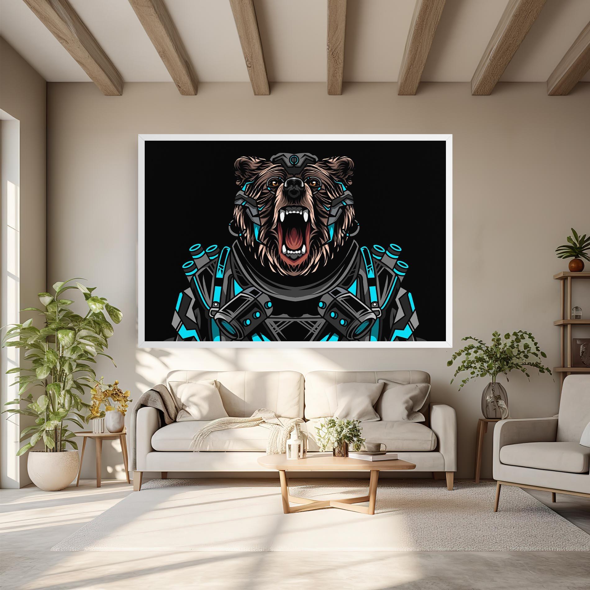 Leinwandbild Black Cyborg Bear mockup 6