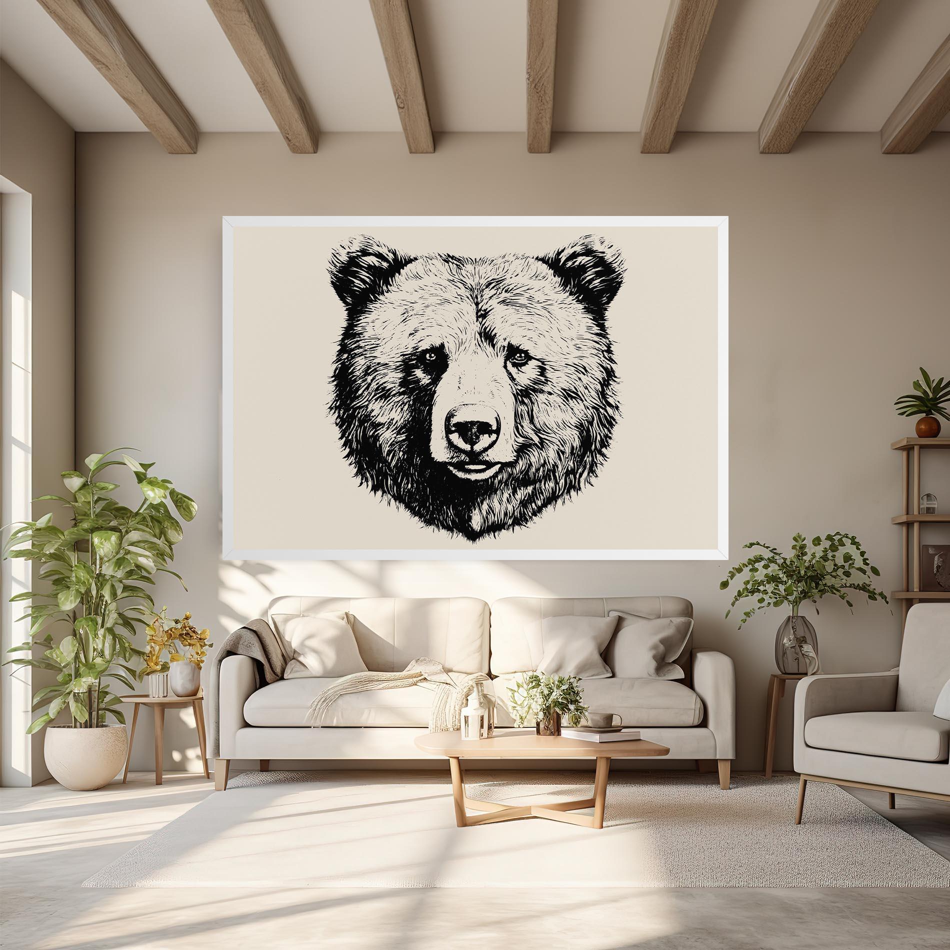 Leinwandbild Cream Head Bear mockup 6