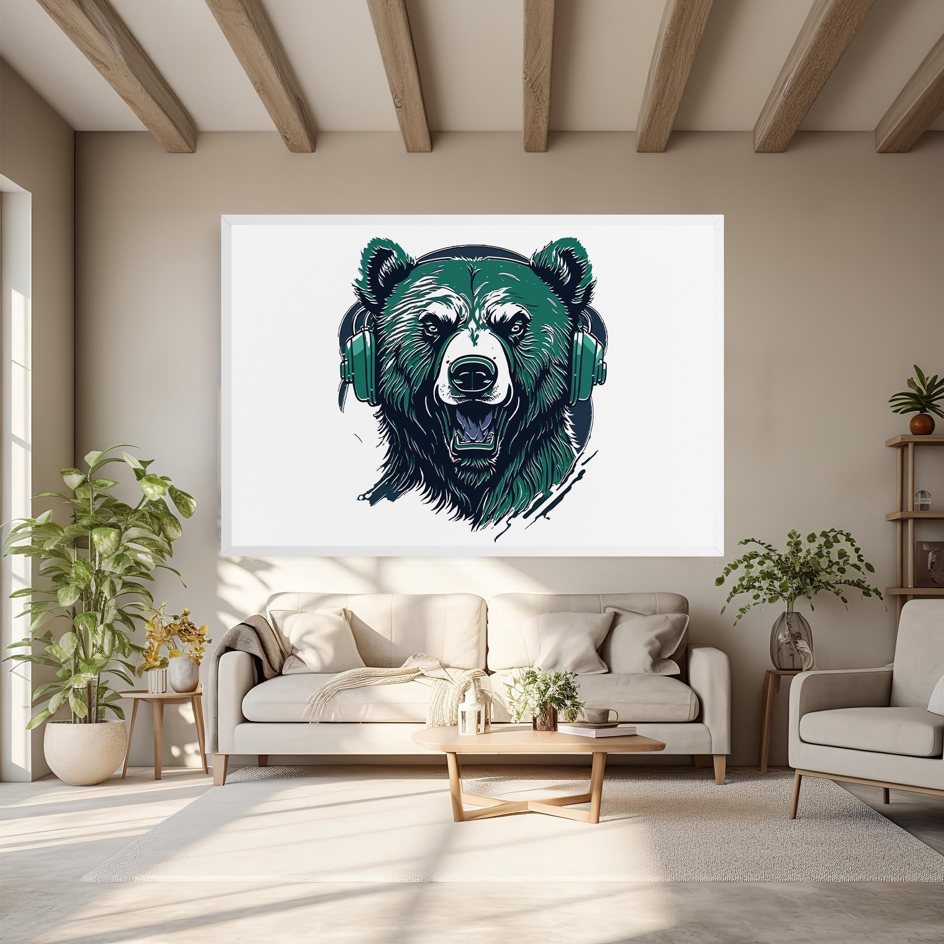 Leinwandbild Green Music Bear mockup 6