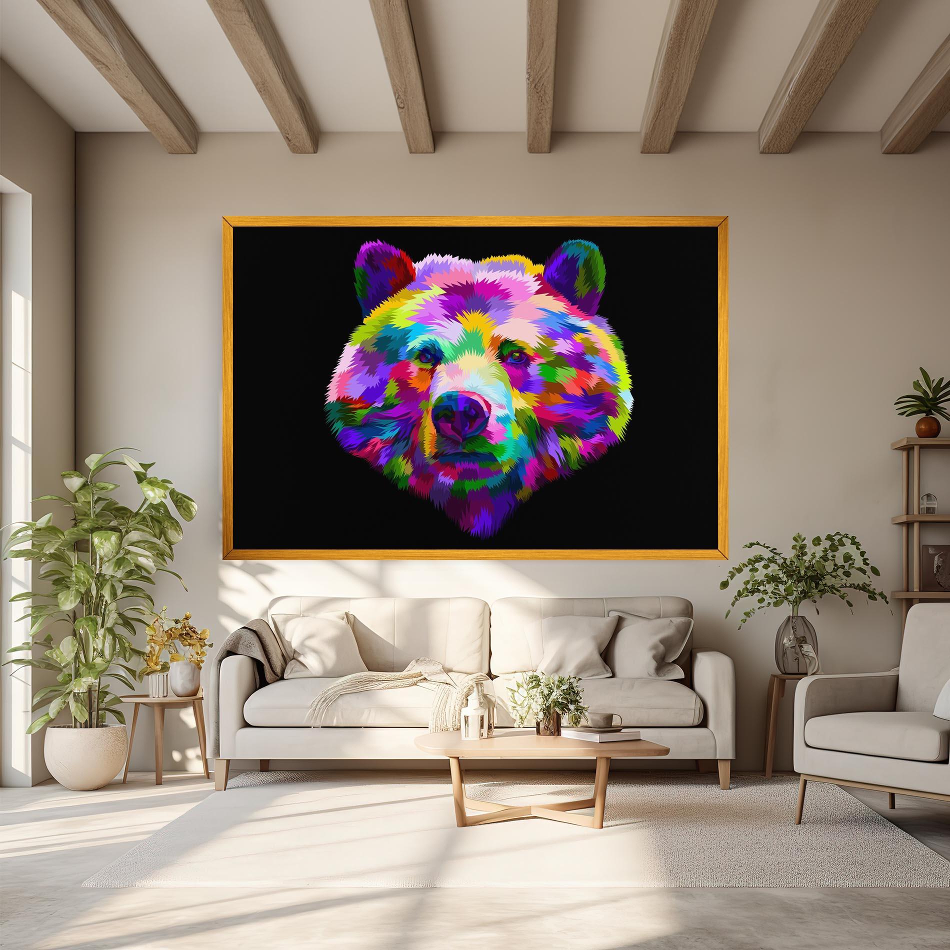 Leinwandbild Bear Head Art mockup 6