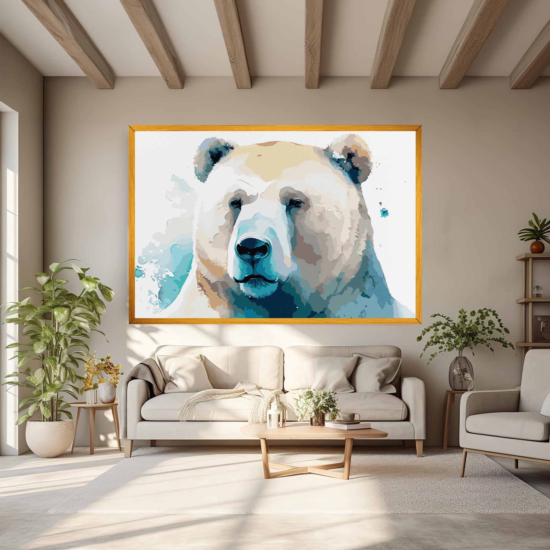 Leinwandbild Big Watercolor Bear mockup 6