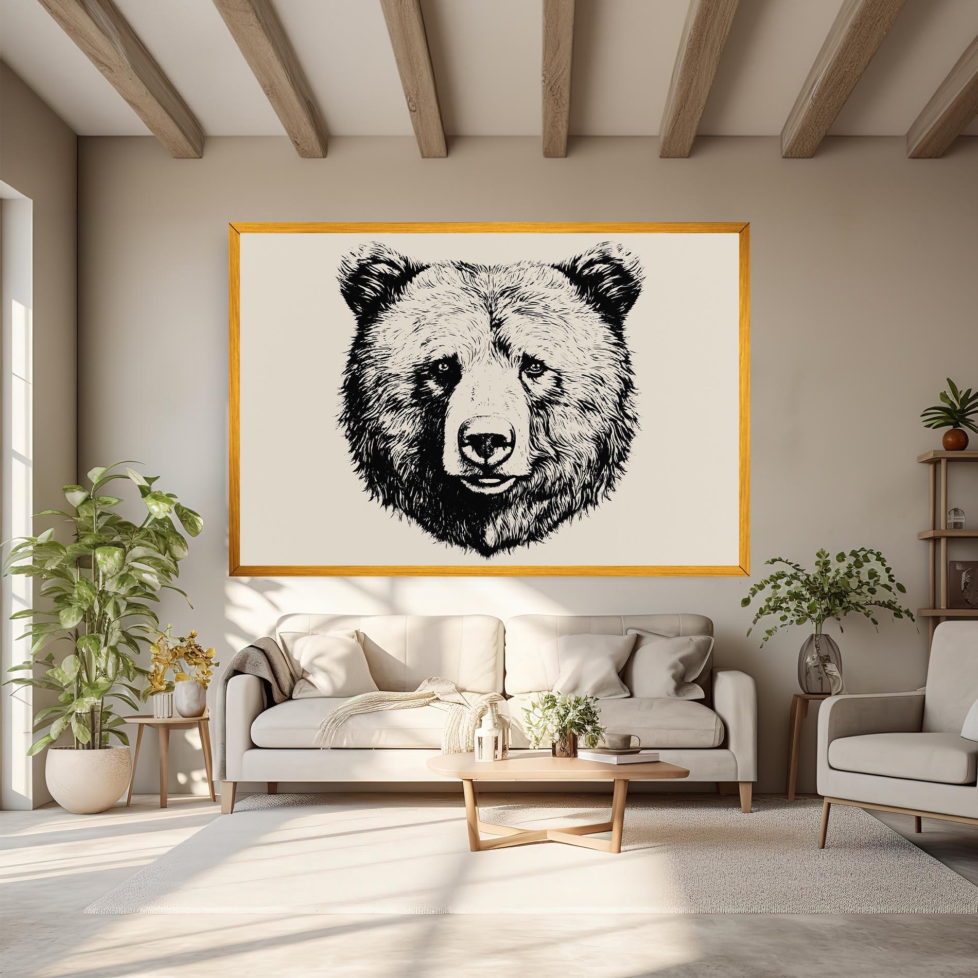 Leinwandbild Cream Head Bear mockup 6