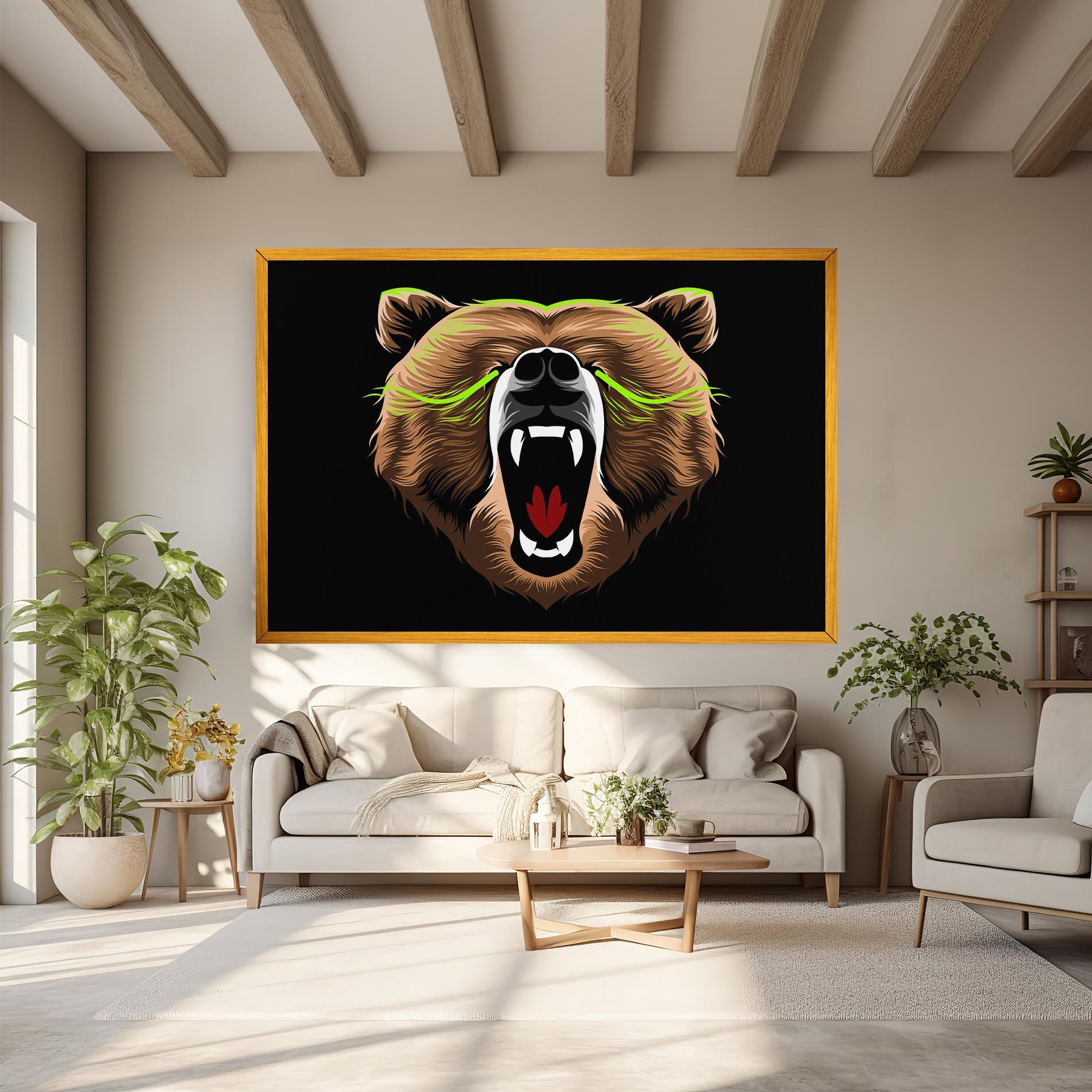 Leinwandbild Green Line Bear mockup 6