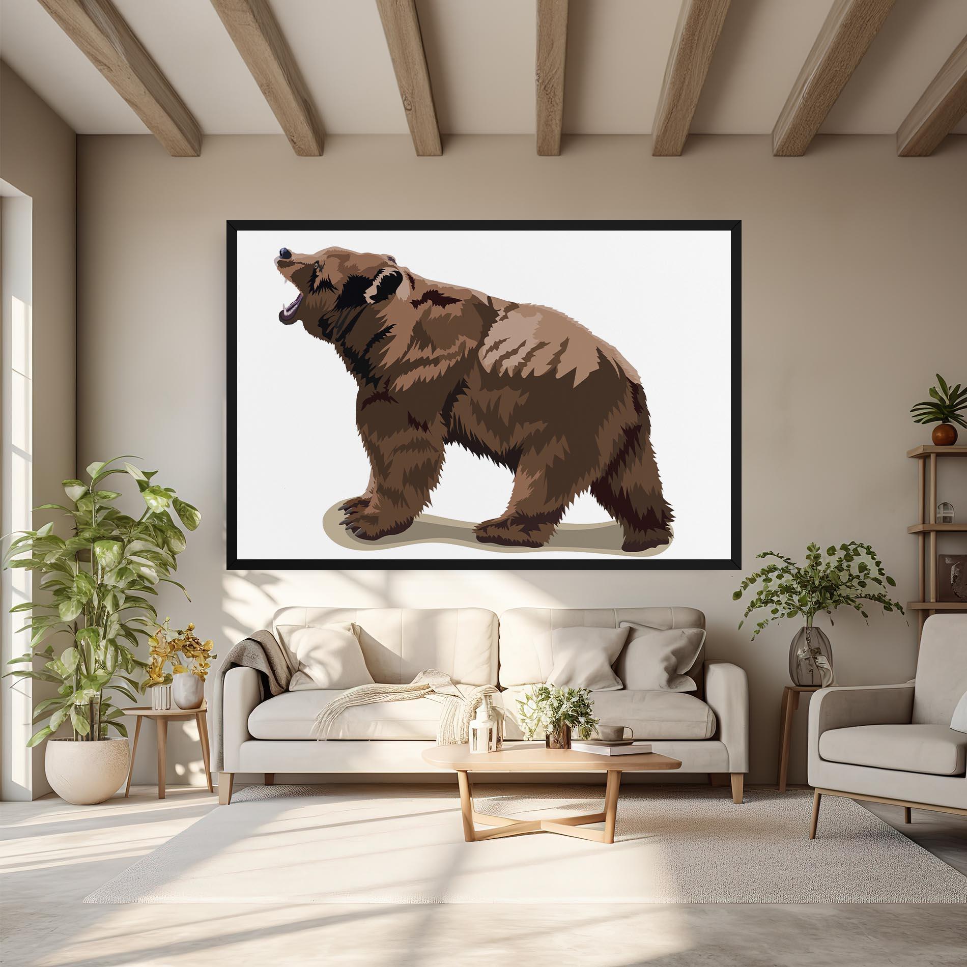 Leinwandbild Angry Walking Bear mockup 6