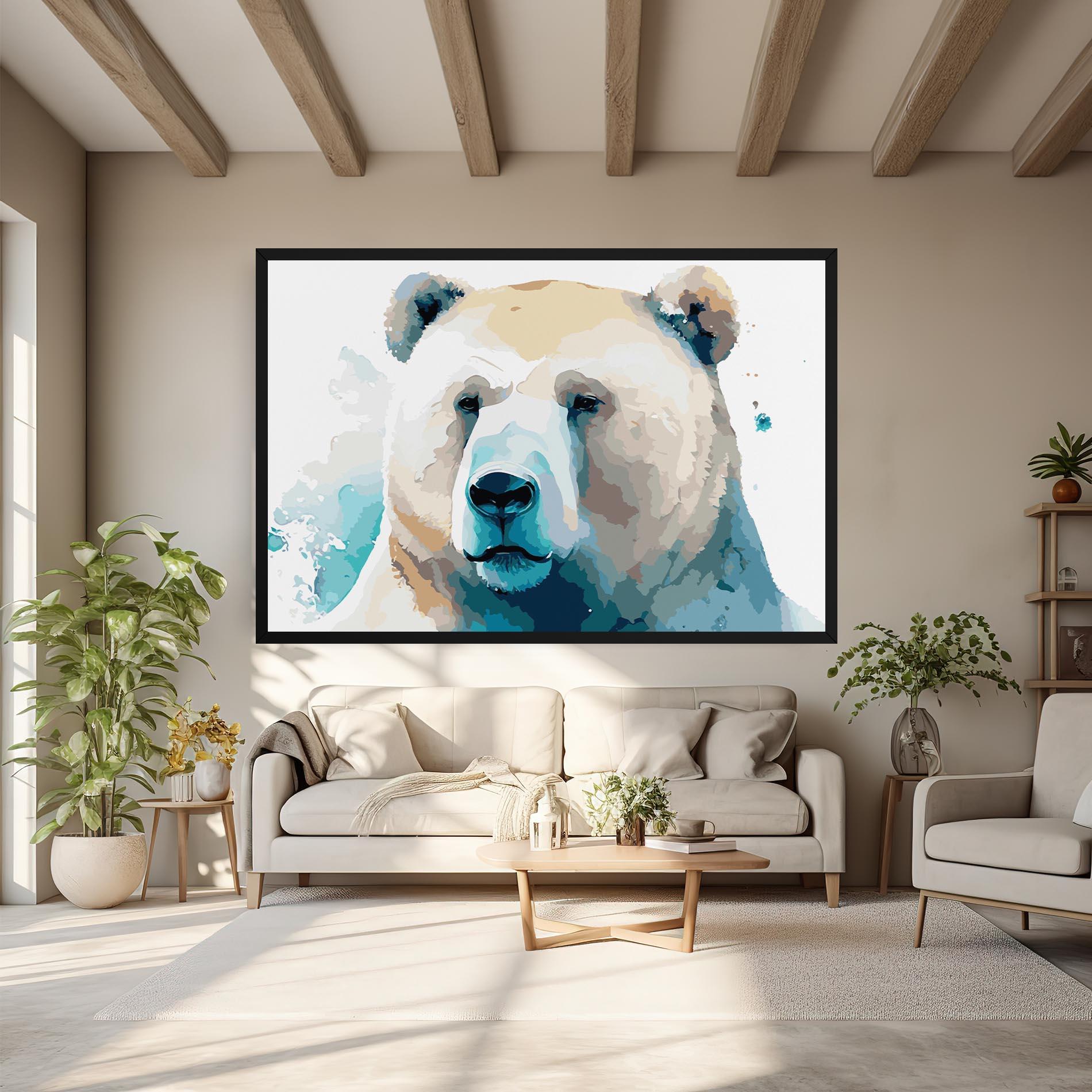 Leinwandbild Big Watercolor Bear mockup 6