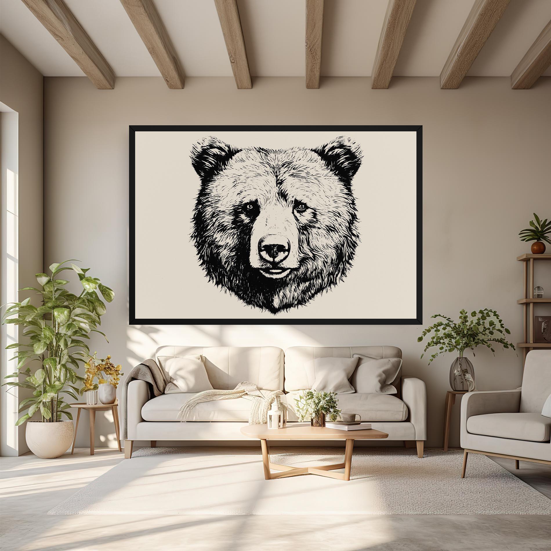 Leinwandbild Cream Head Bear mockup 6