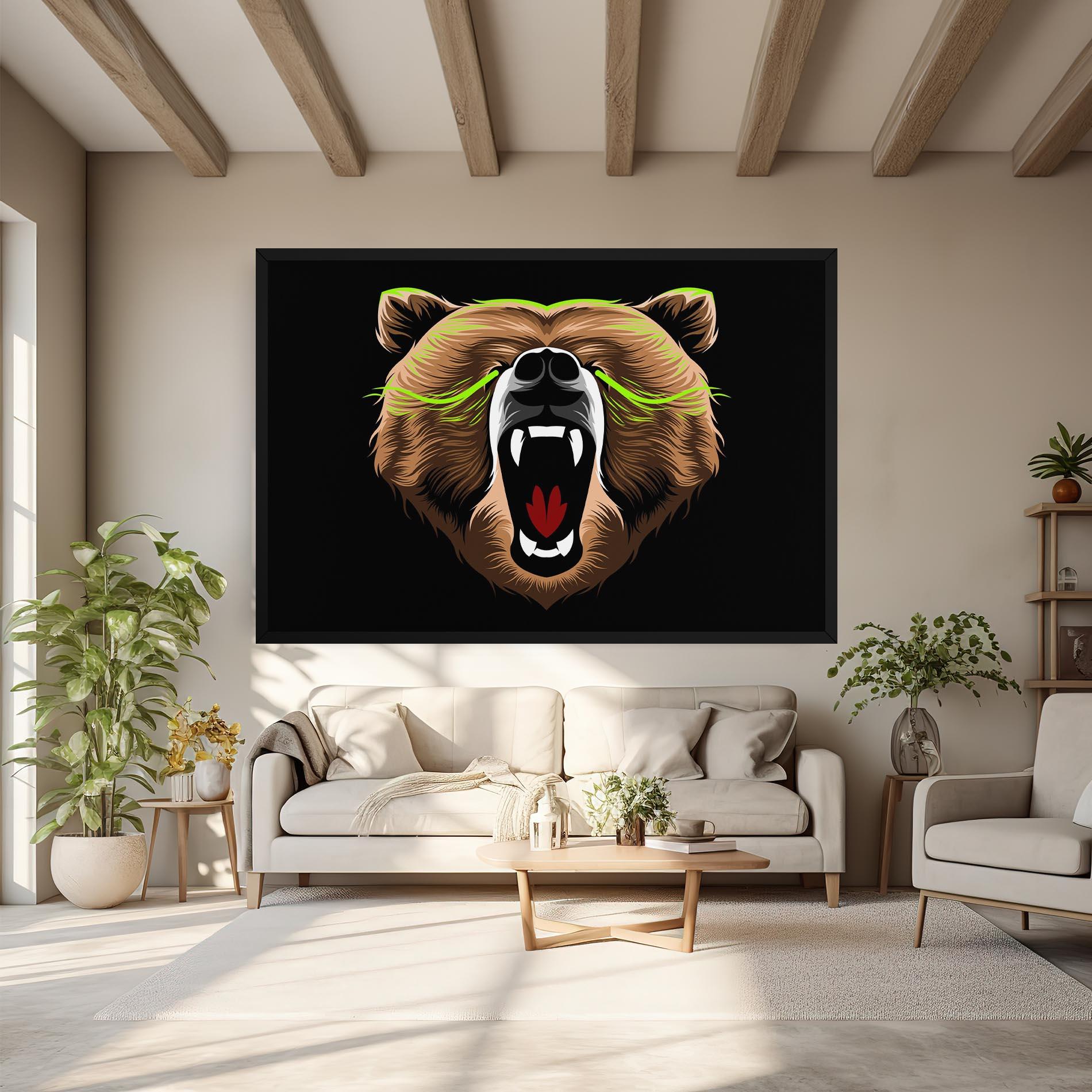 Leinwandbild Green Line Bear mockup 6