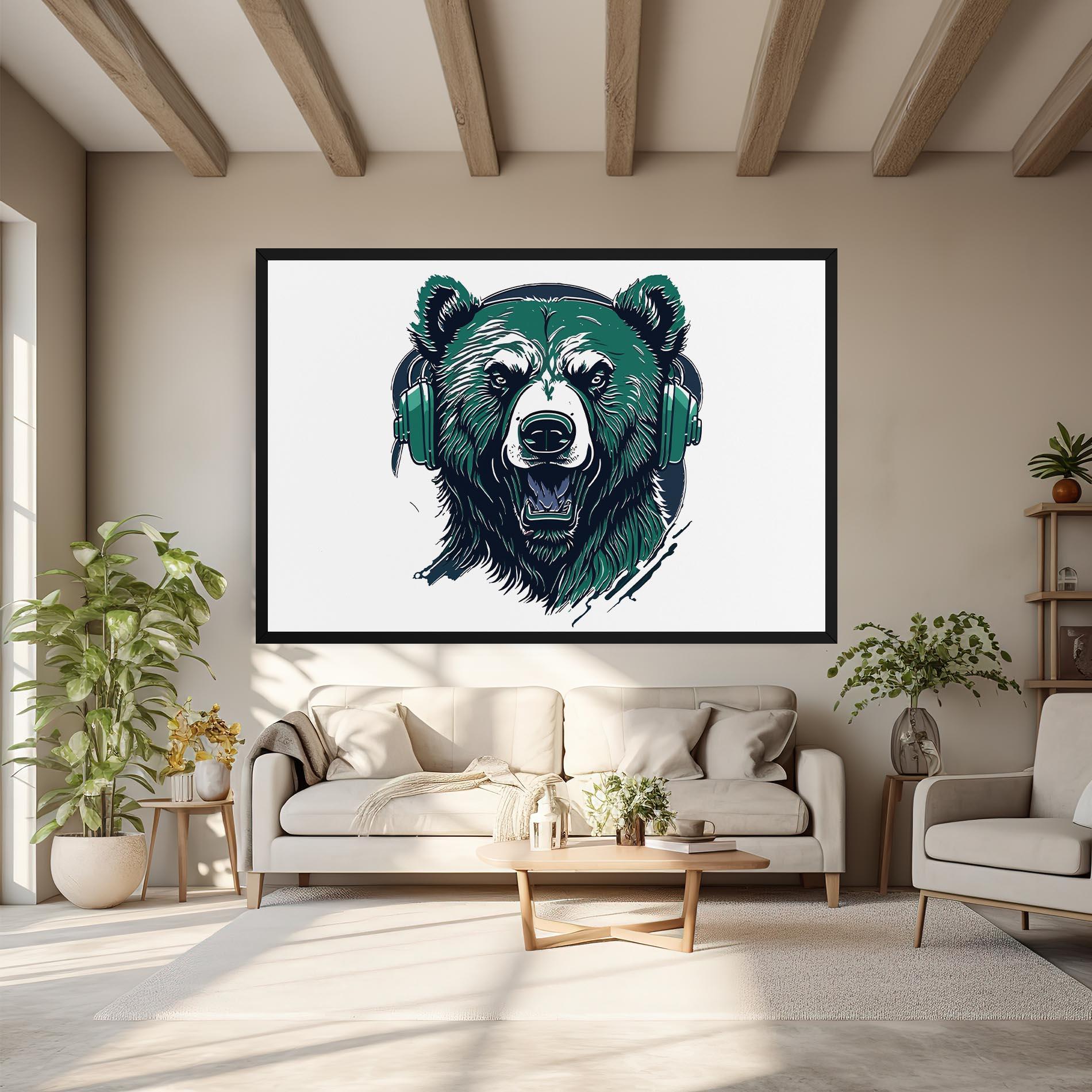 Leinwandbild Green Music Bear mockup 6