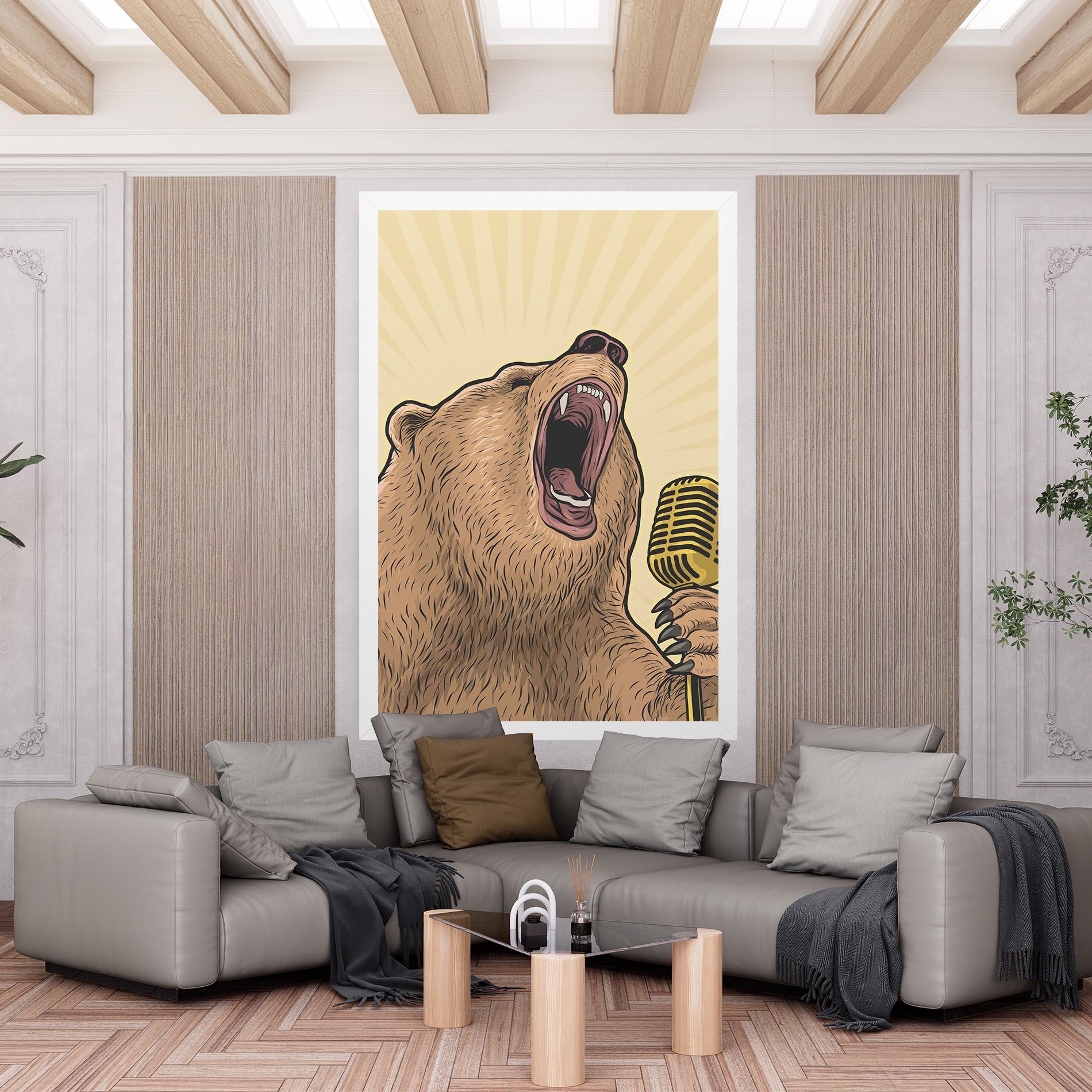 Leinwandbild Bear Singing mockup 6