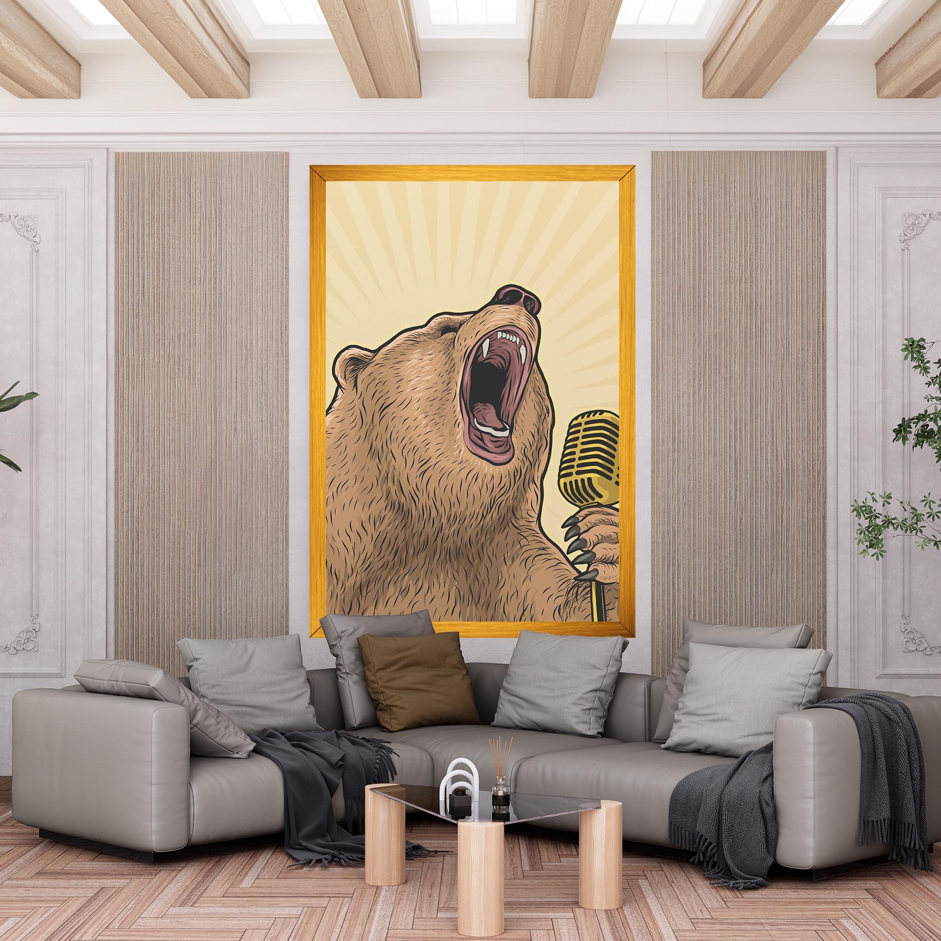 Leinwandbild Bear Singing mockup 6