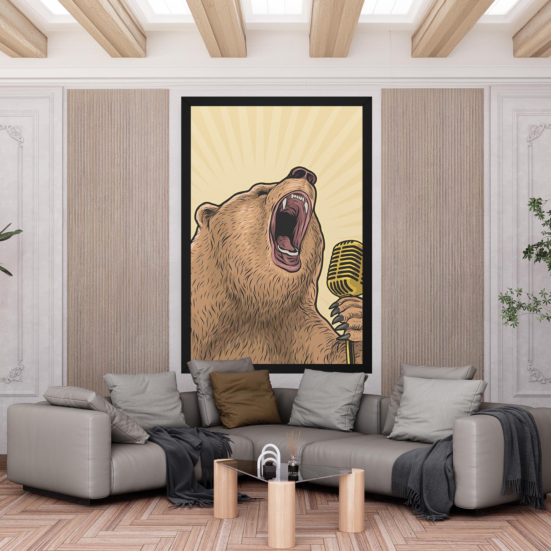 Leinwandbild Bear Singing mockup 6