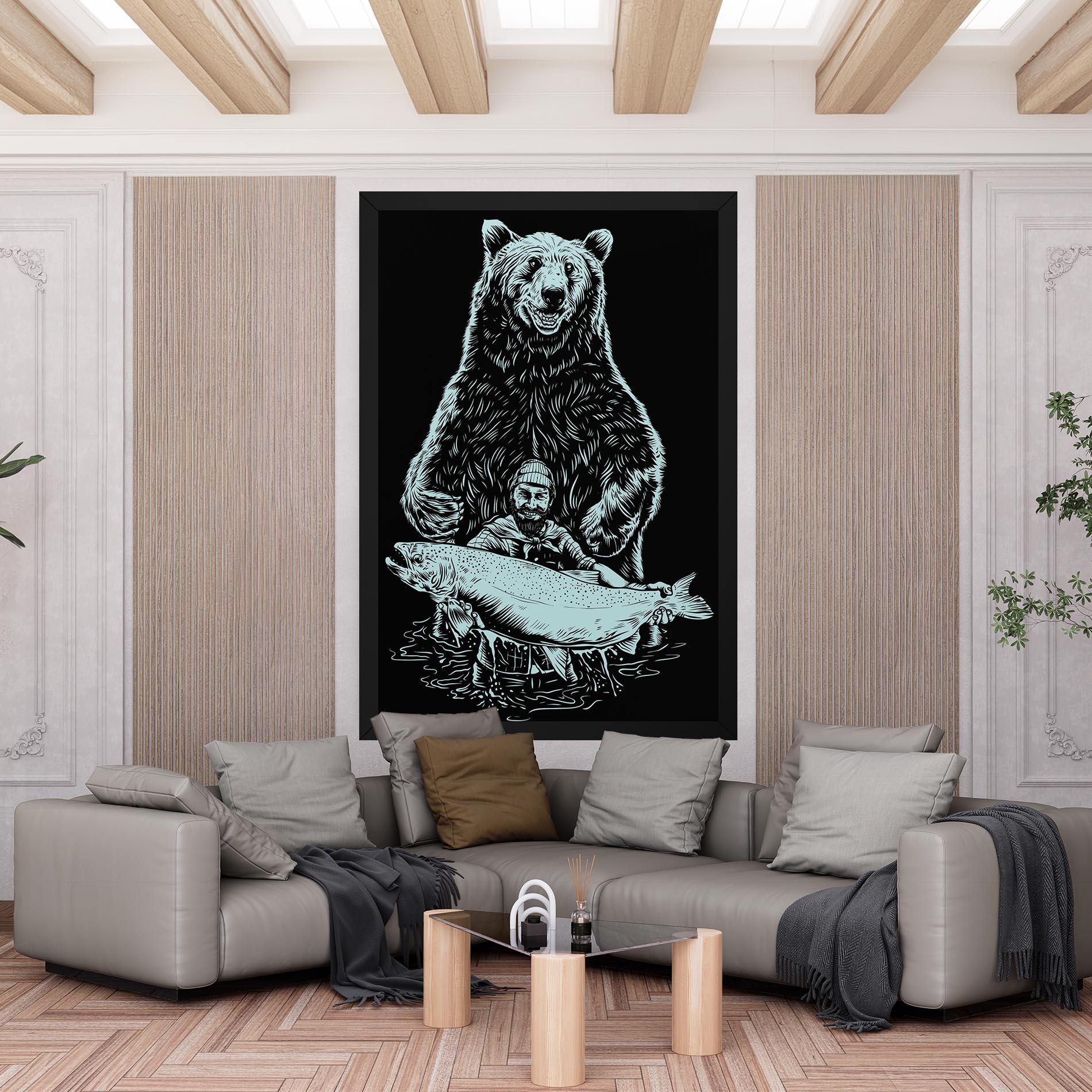 Leinwandbild Fishing Bear mockup 6