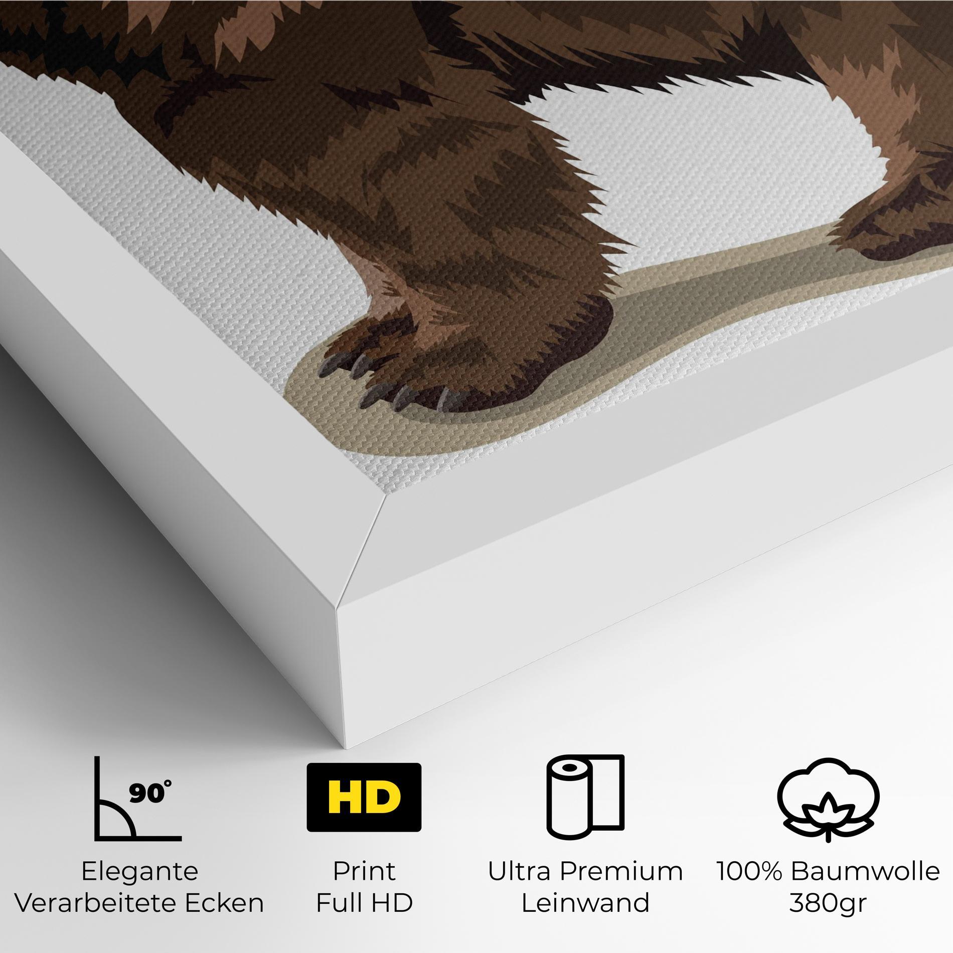 Leinwandbild Angry Walking Bear mockup 4