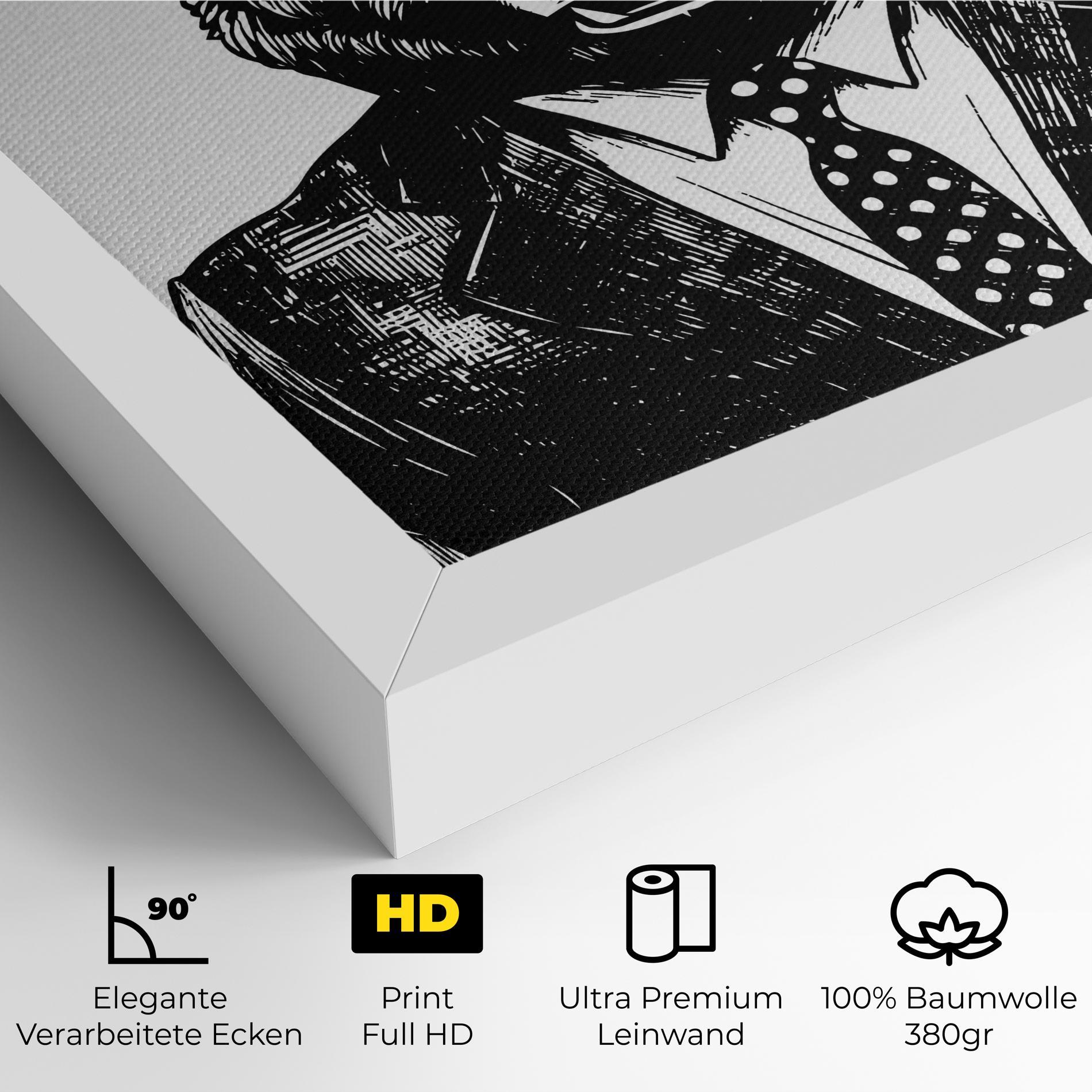 Leinwandbild Bear In Suit mockup 4