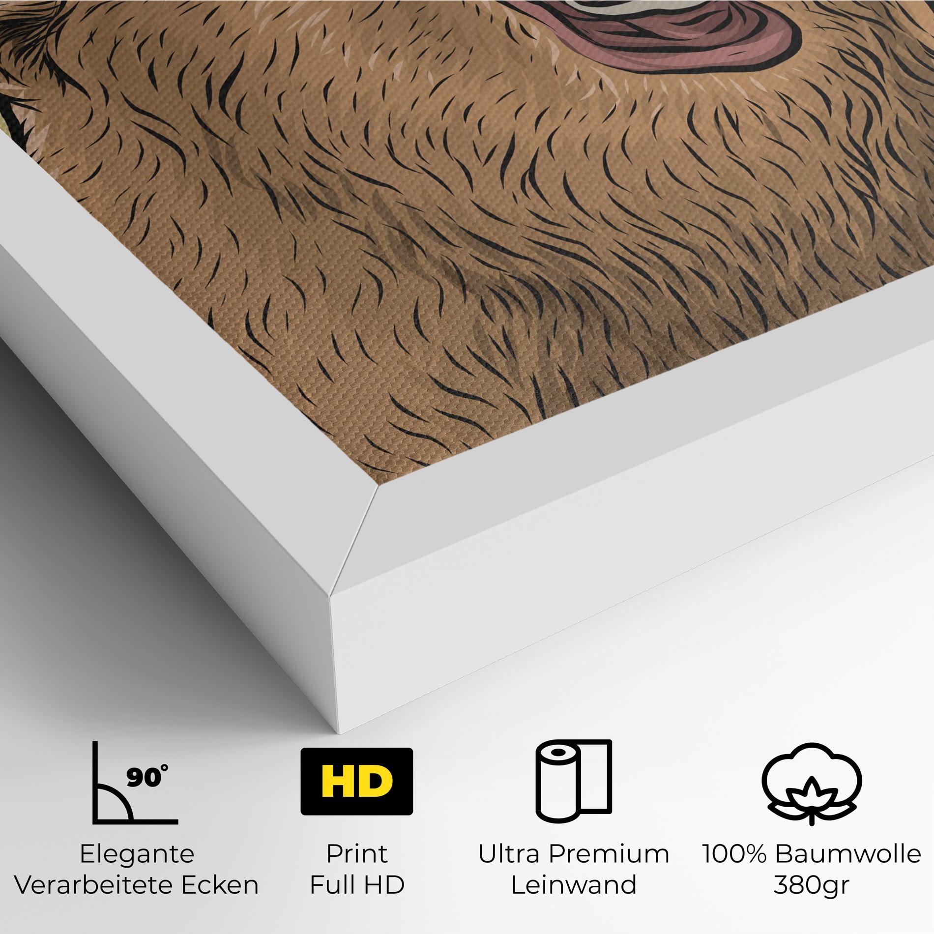Leinwandbild Bear Singing mockup 4