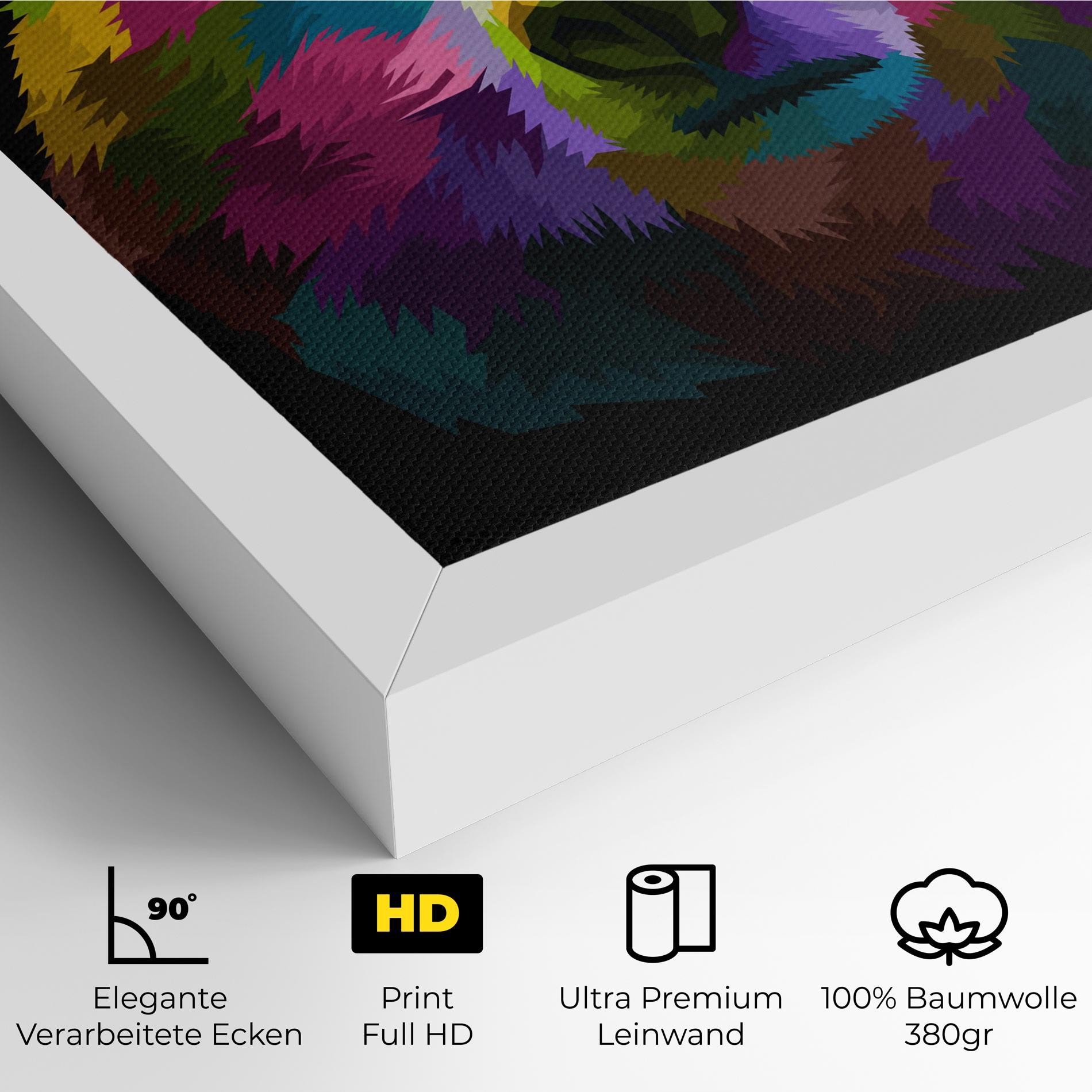 Leinwandbild Colorful Bear Head mockup 4