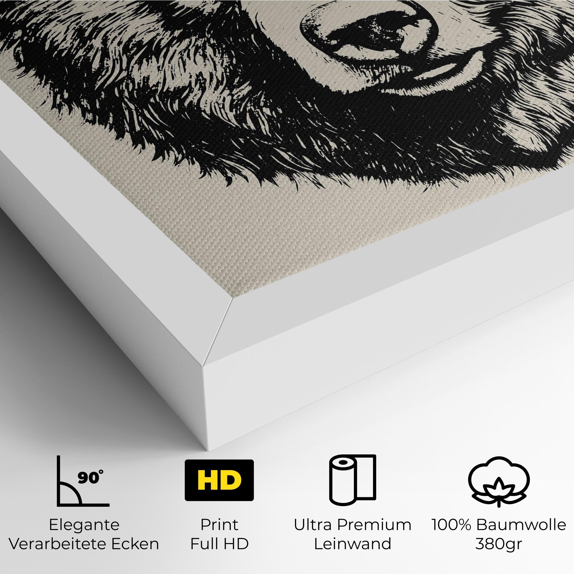 Leinwandbild Cream Head Bear mockup 4