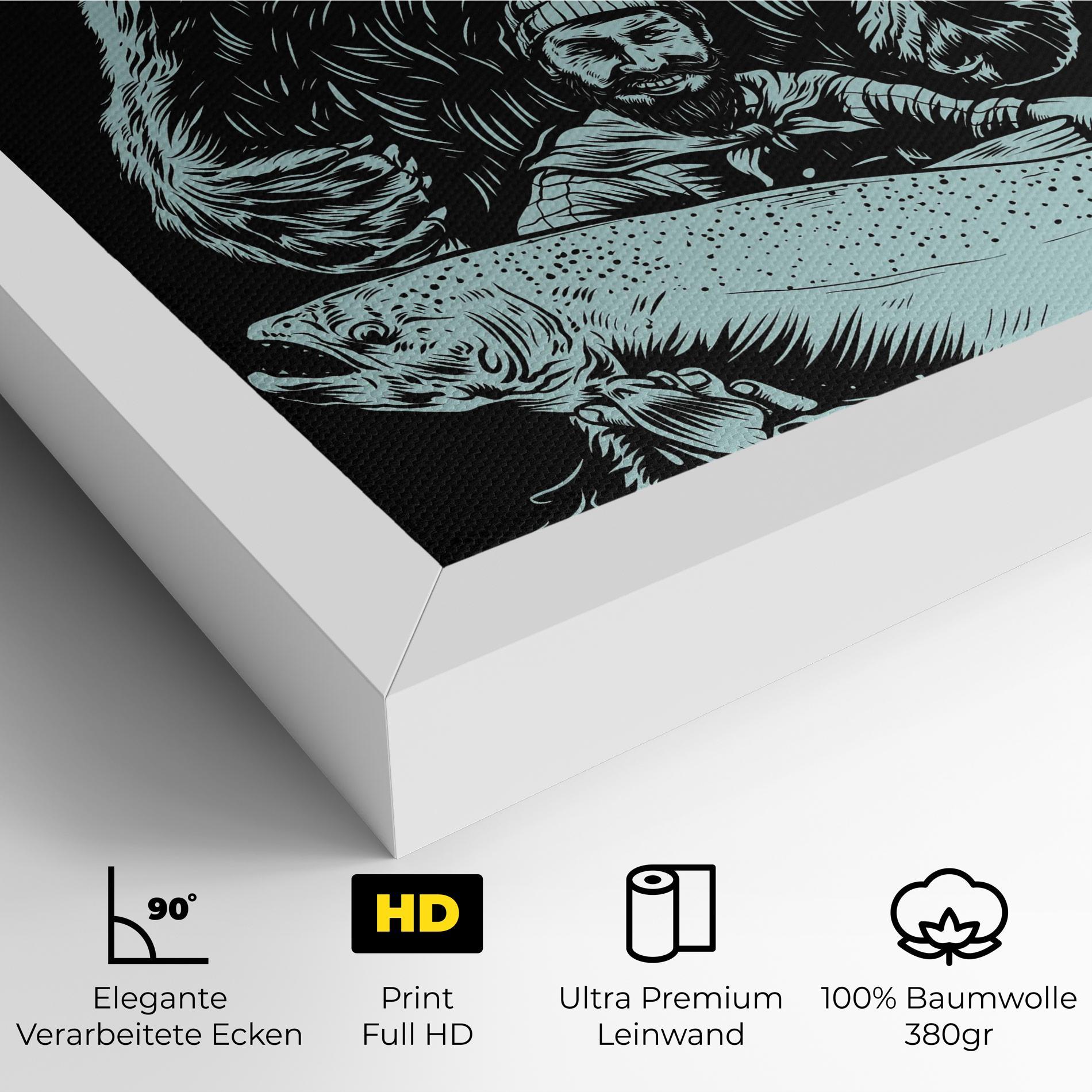 Leinwandbild Fishing Bear mockup 4