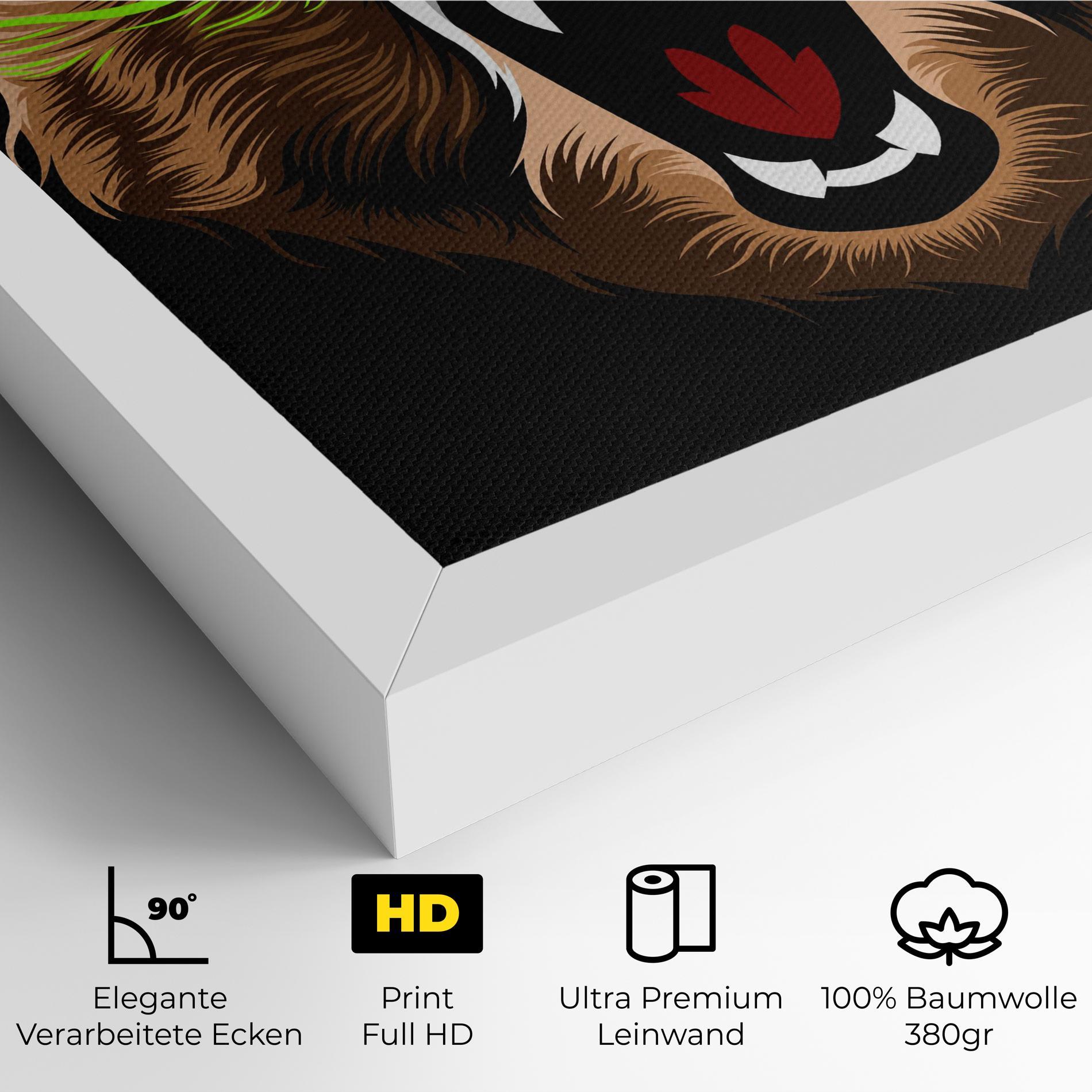 Leinwandbild Green Line Bear mockup 4