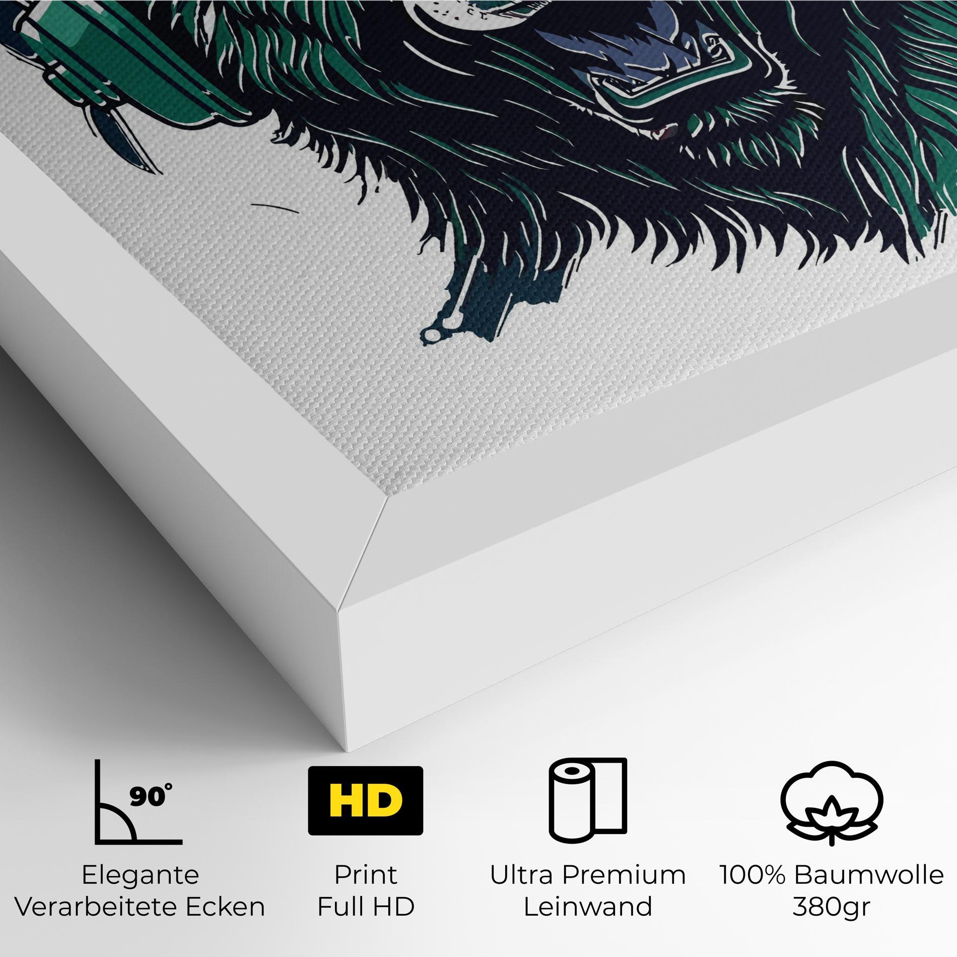 Leinwandbild Green Music Bear mockup 4