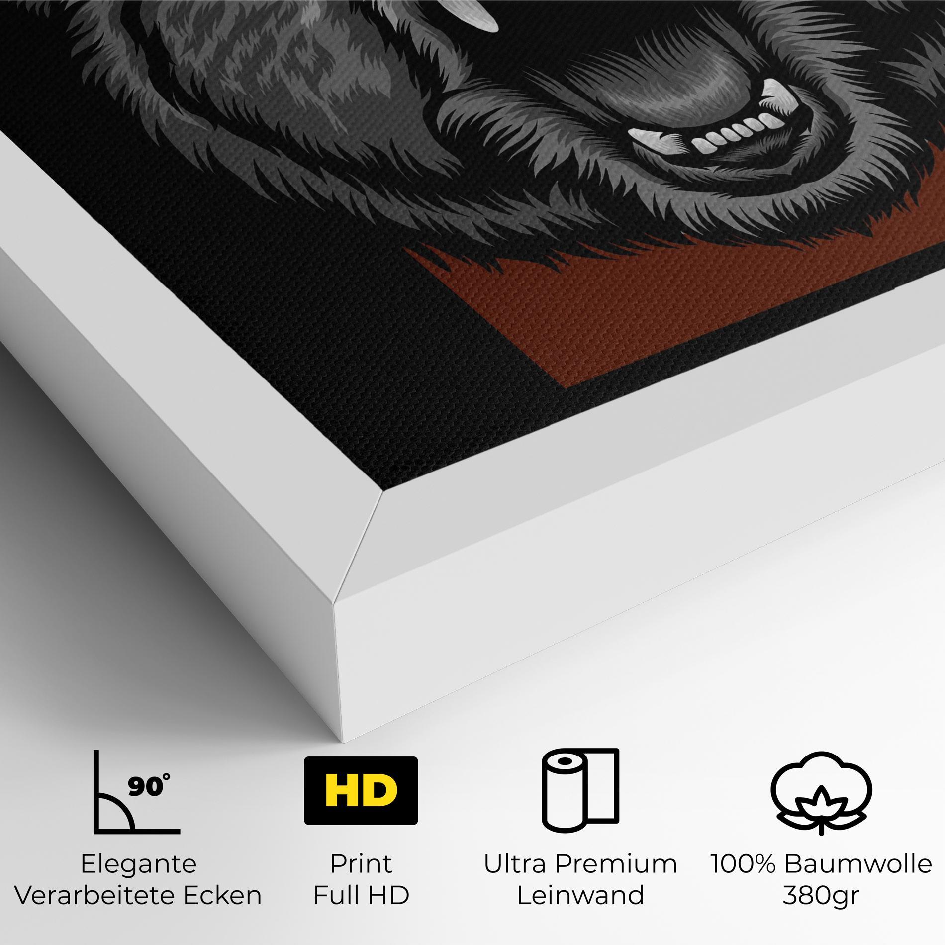Leinwandbild Grey Bear Head mockup 4