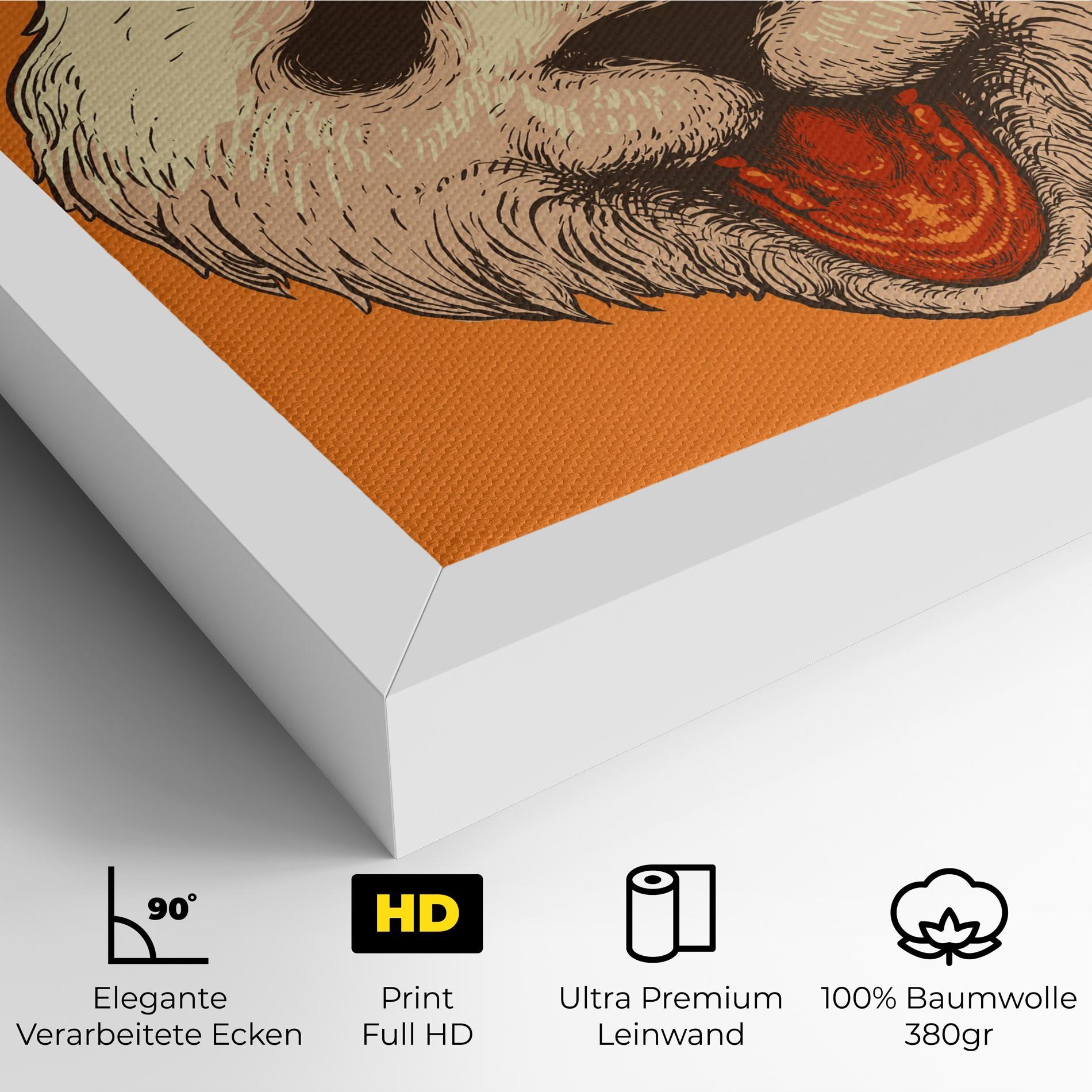 Leinwandbild Panda On Orange mockup 4