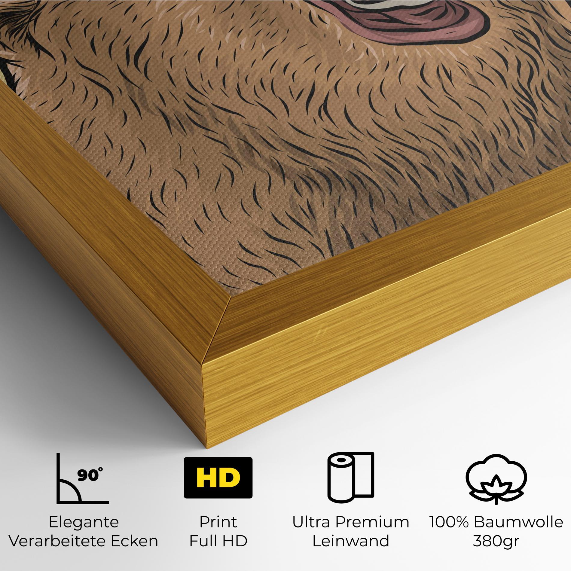 Leinwandbild Bear Singing mockup 4