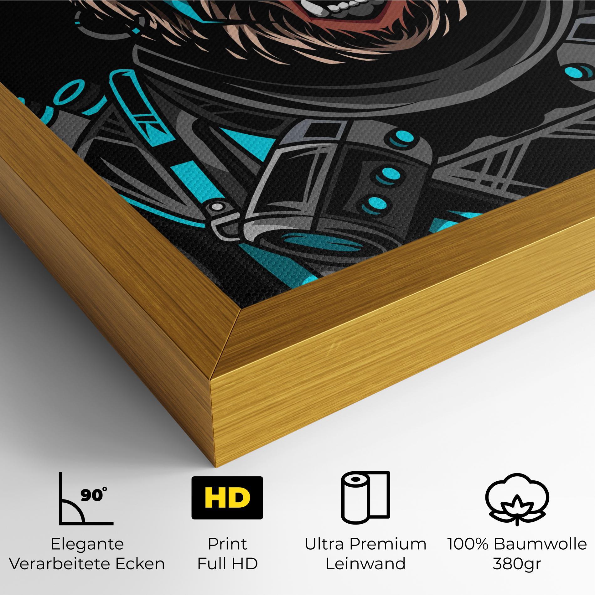 Leinwandbild Black Cyborg Bear mockup 4