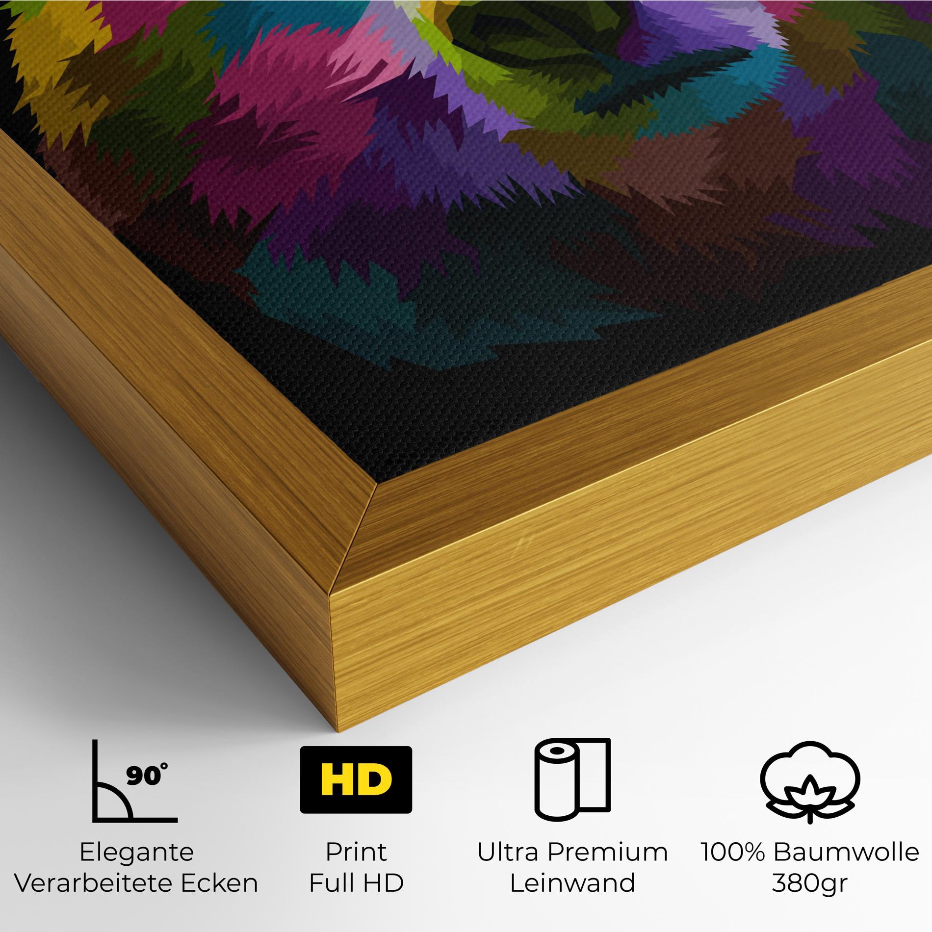 Leinwandbild Colorful Bear Head mockup 4