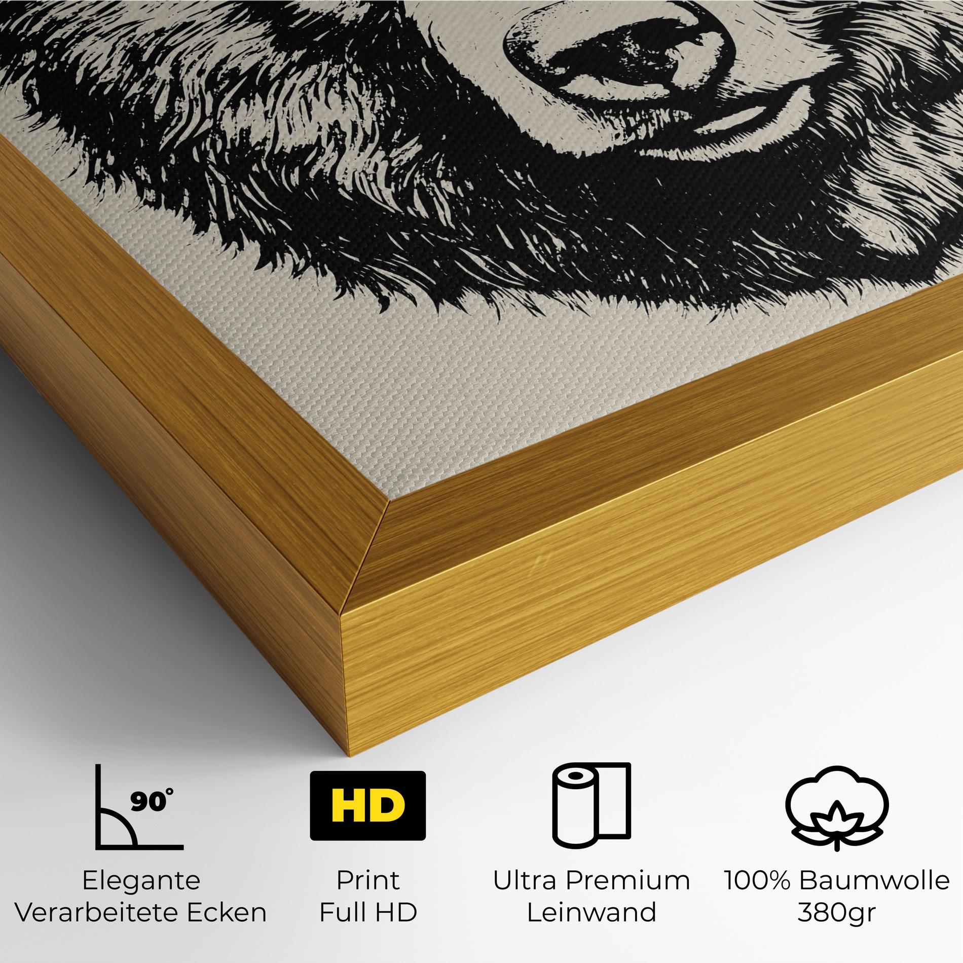 Leinwandbild Cream Head Bear mockup 4