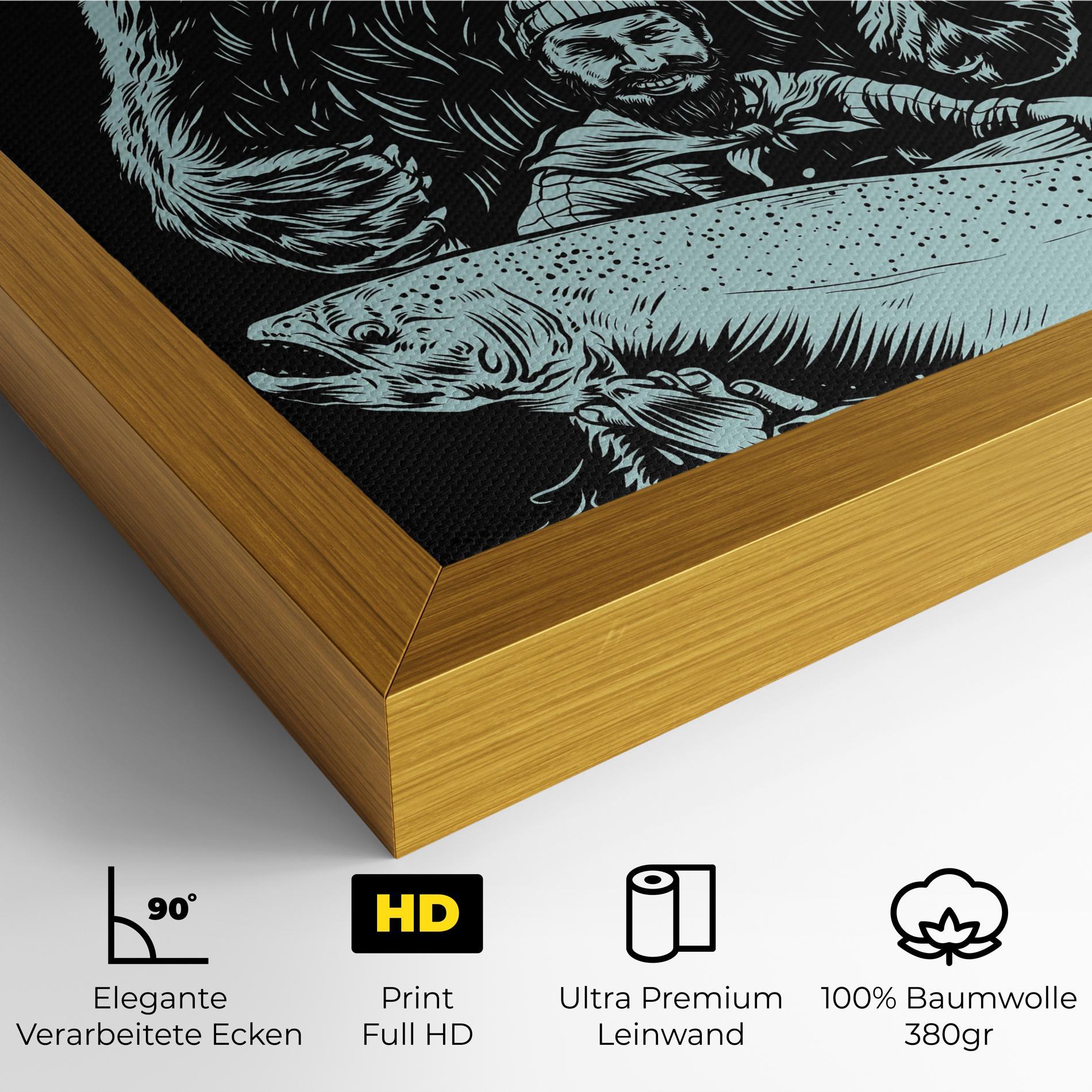 Leinwandbild Fishing Bear mockup 4